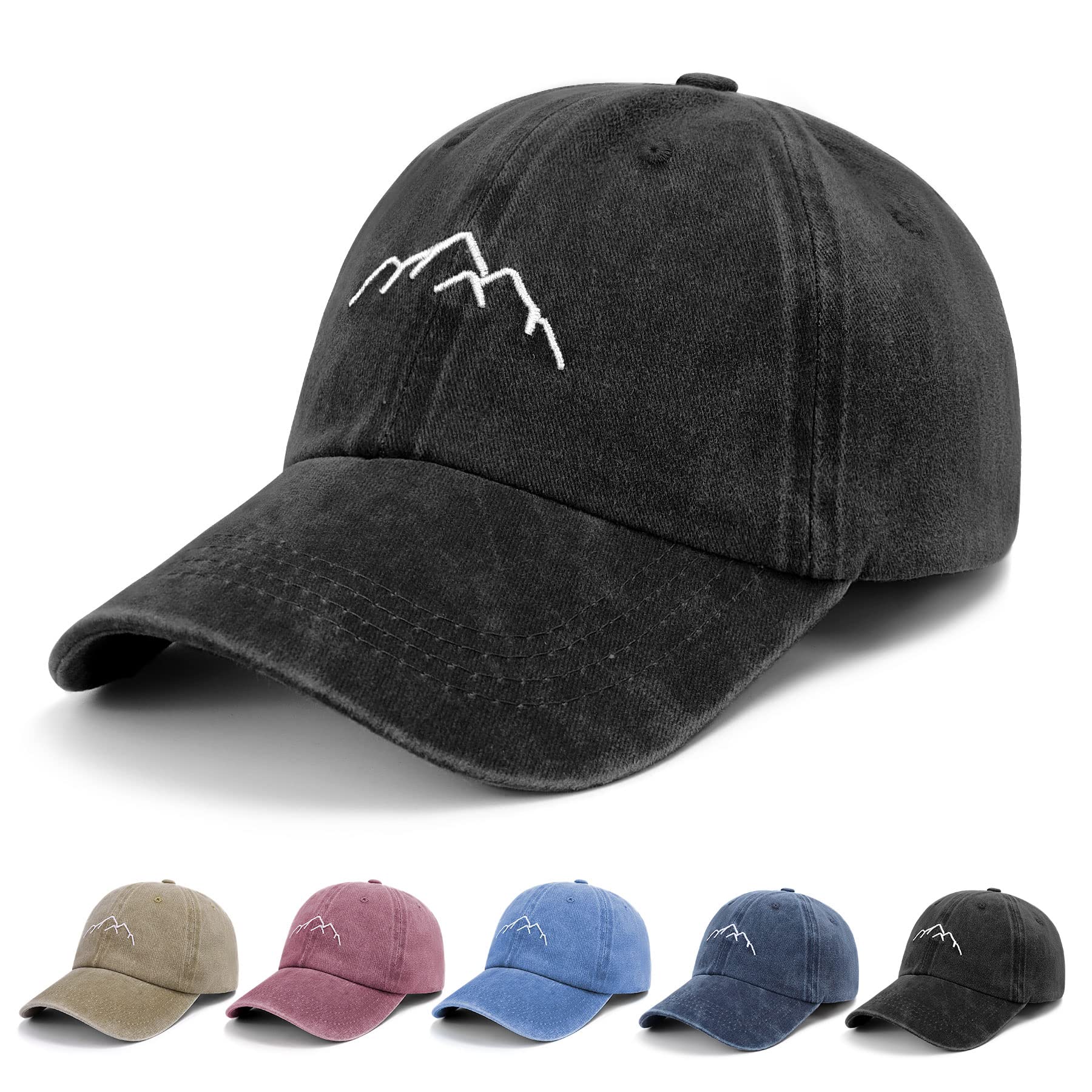 Vintage Washed Cotton Adjustable Baseball Cap for Men - Breathable Trucker Dad Hat for Outdoor Sports, Casual Wear & Daily Use