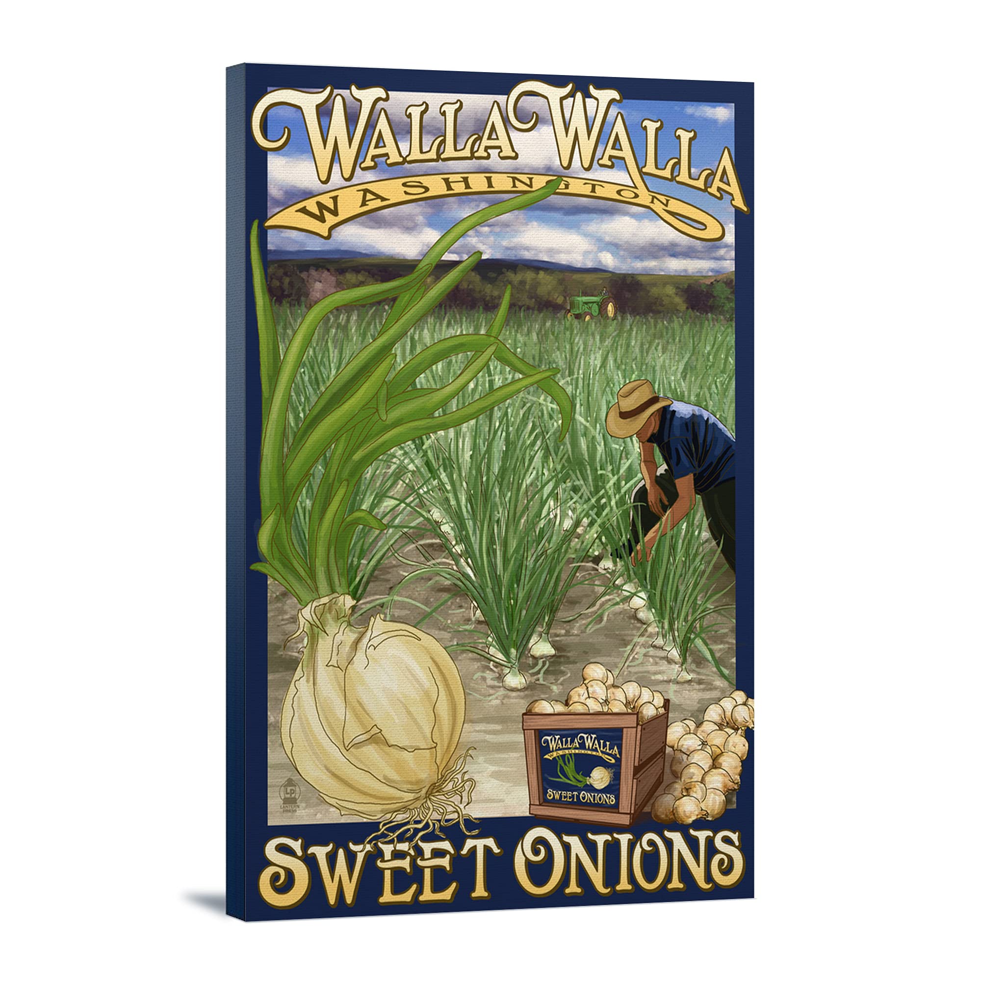 Lantern Press Walla Walla Washington Sweet Onions 12x18 Wrapped Canvas Wall Art - Perfect for Kitchen Decor, Dining Room Artwork & Farmhouse Style Home Decoration