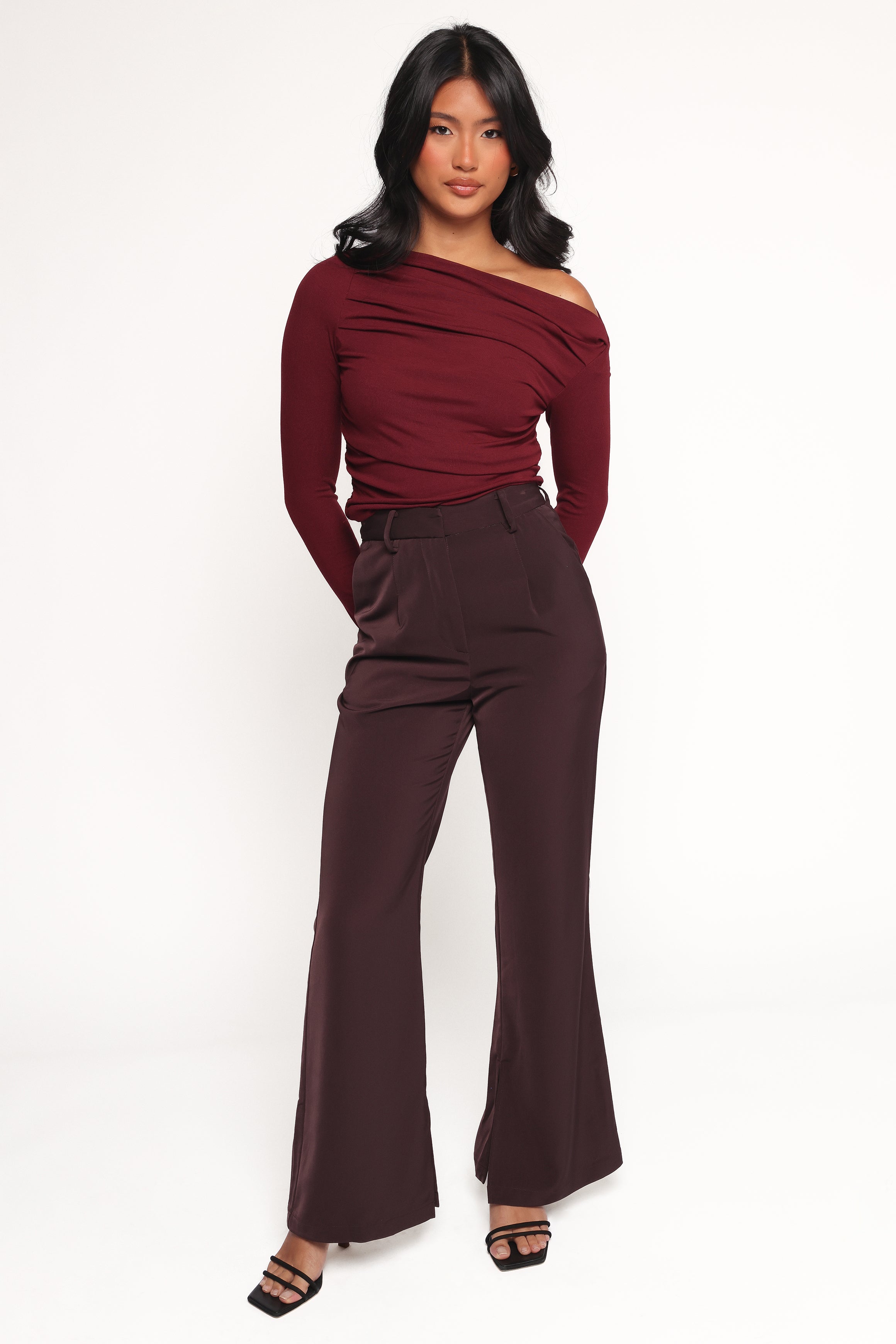 Cherry Chocolate Knit Top for Women - Soft & Comfortable Casual Wear - Perfect for Everyday Outfits, Office, and Date Nights