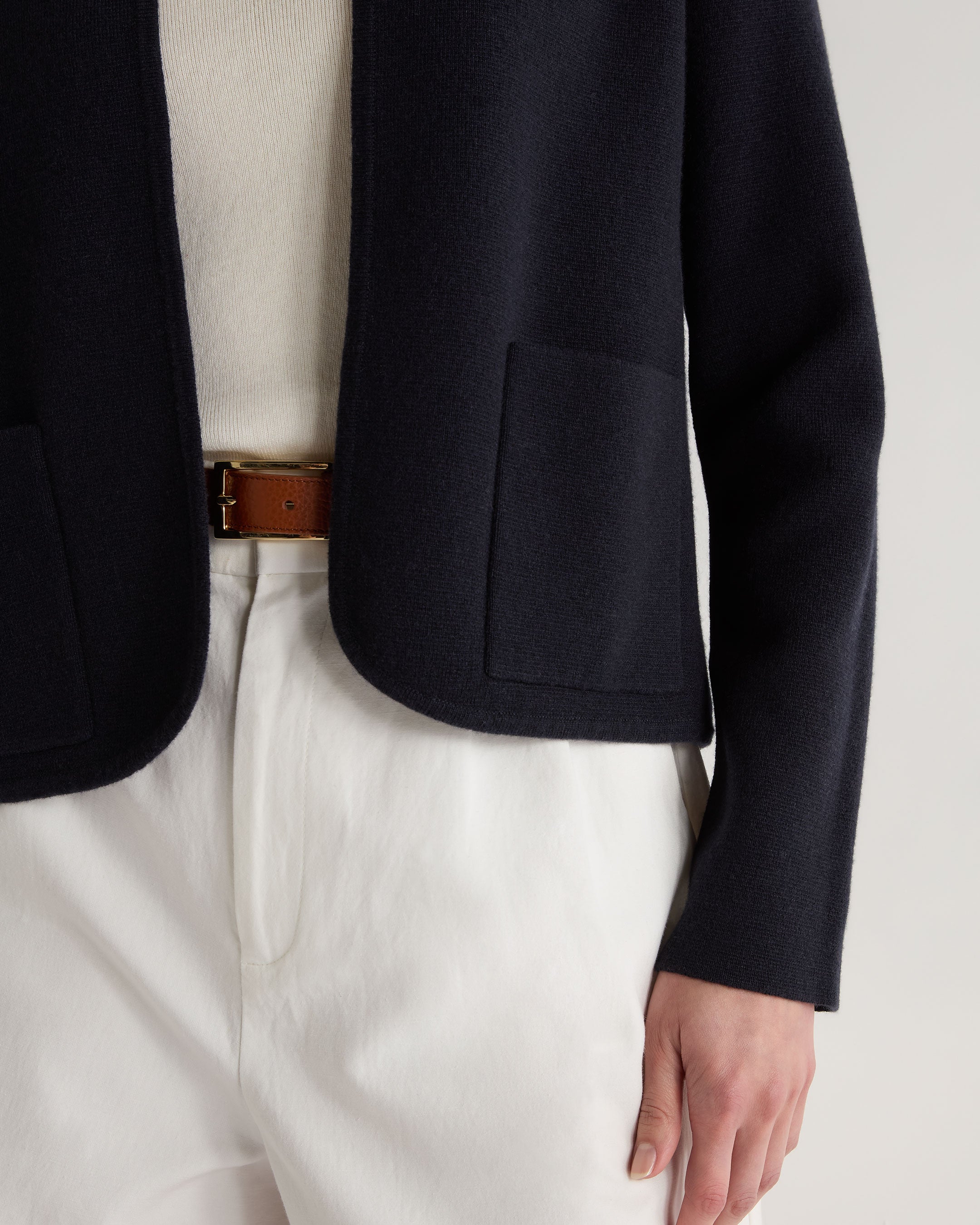 Luxury Women's Milano Cashmere Jacket - Soft Navy Blue Winter Coat for Elegant Outfits | Perfect for Office, Parties & Cold Weather Fashion