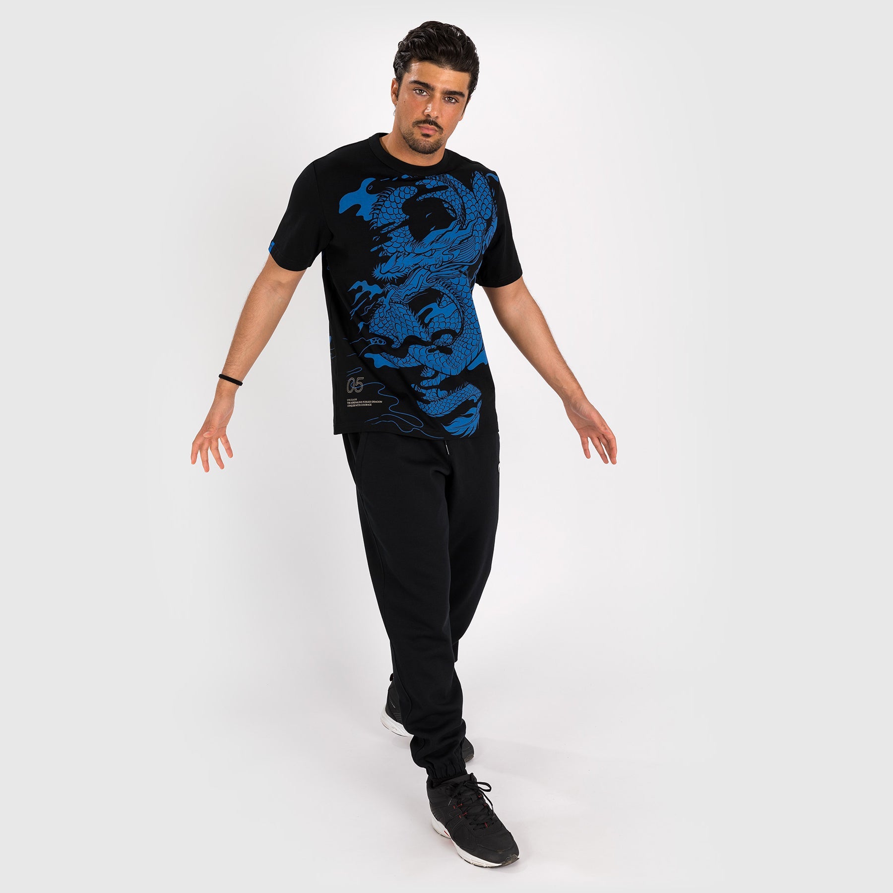Venum Dragon's Flight Men's T-Shirt - Midnight Blue MMA Training Shirt for Fighters & Athletes - Comfortable Workout Tee for Gym, Boxing & Martial Arts