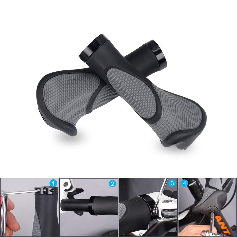 Wolfride Ergonomic Bike Handlebar Grips - Non-Slip Comfortable Mountain Bicycle Hand Grips for Road & Trail Riding - Perfect for Cycling, Commuting & Outdoor Adventures