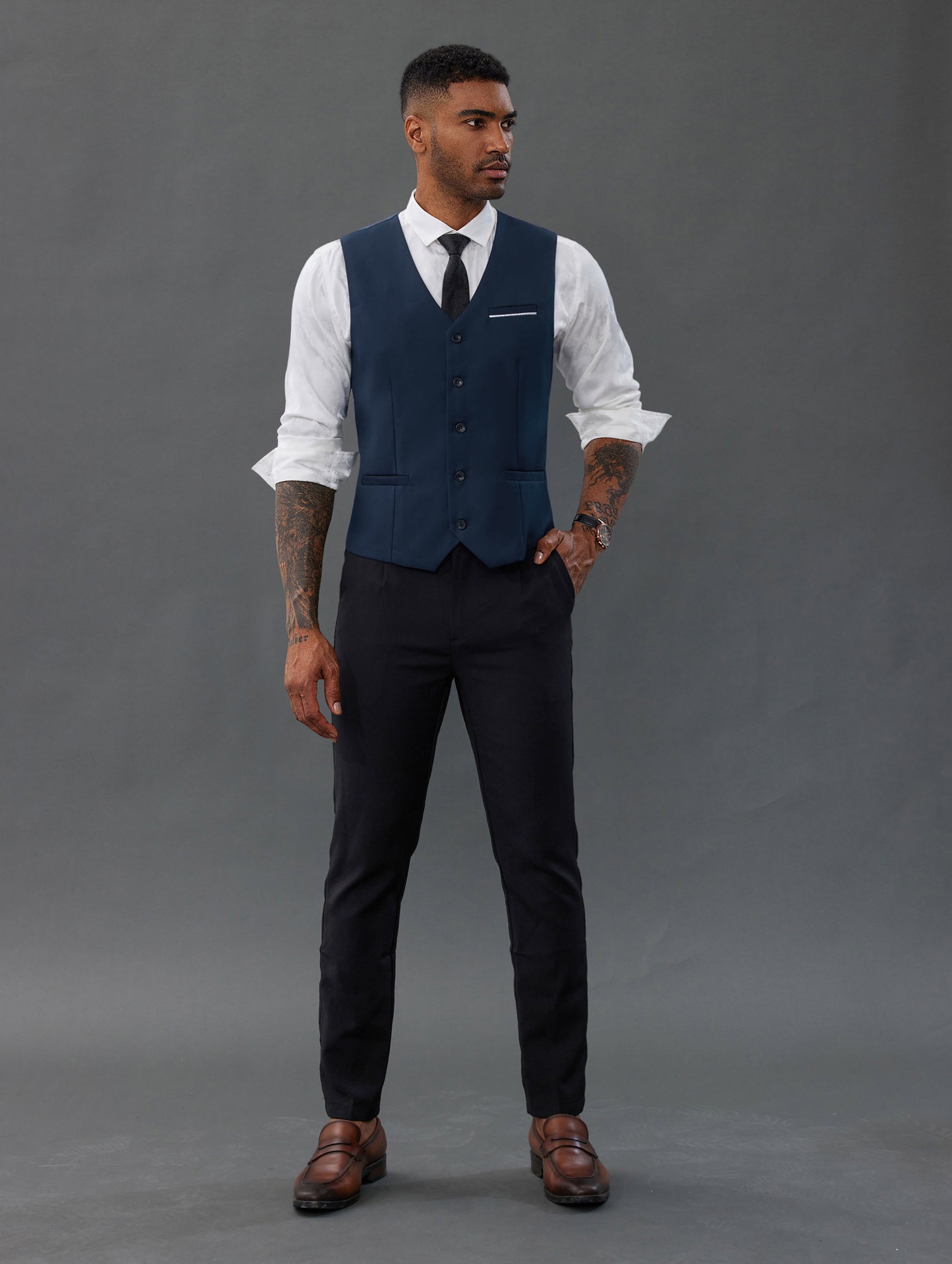 Paul Jones Men's Suit Vest - Slim Fit Business Waistcoat for Formal & Casual Wear - Perfect for Weddings, Office & Special Occasions