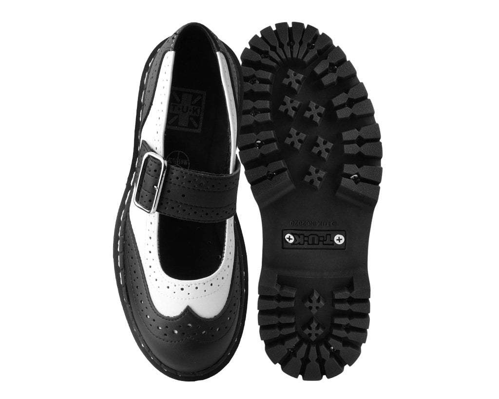 Black & White Double Decker Mary Jane Shoes - Classic Vintage Style Women's Flats for Casual & Office Wear | Perfect for Weddings, Parties & Everyday Outfits