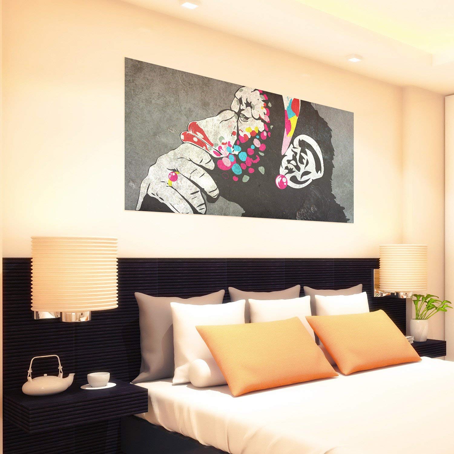 Funny Monkey Poster Art for Nursery & Kids Room - Printable Banksy Style Chimpanzee Wall Decor - Perfect for Baby Girls & Teens - Ideal for Playrooms, Bedrooms & Classroom Decor
