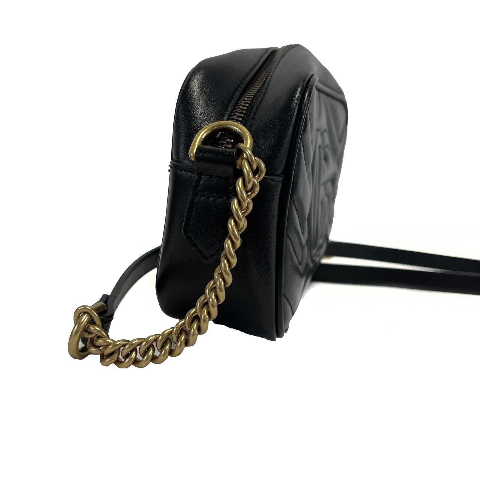 Gucci GG Black Marmont Matelassé Mini Camera Bag - Luxury Crossbody Purse for Women | Perfect for Date Night, Parties & Travel Accessories