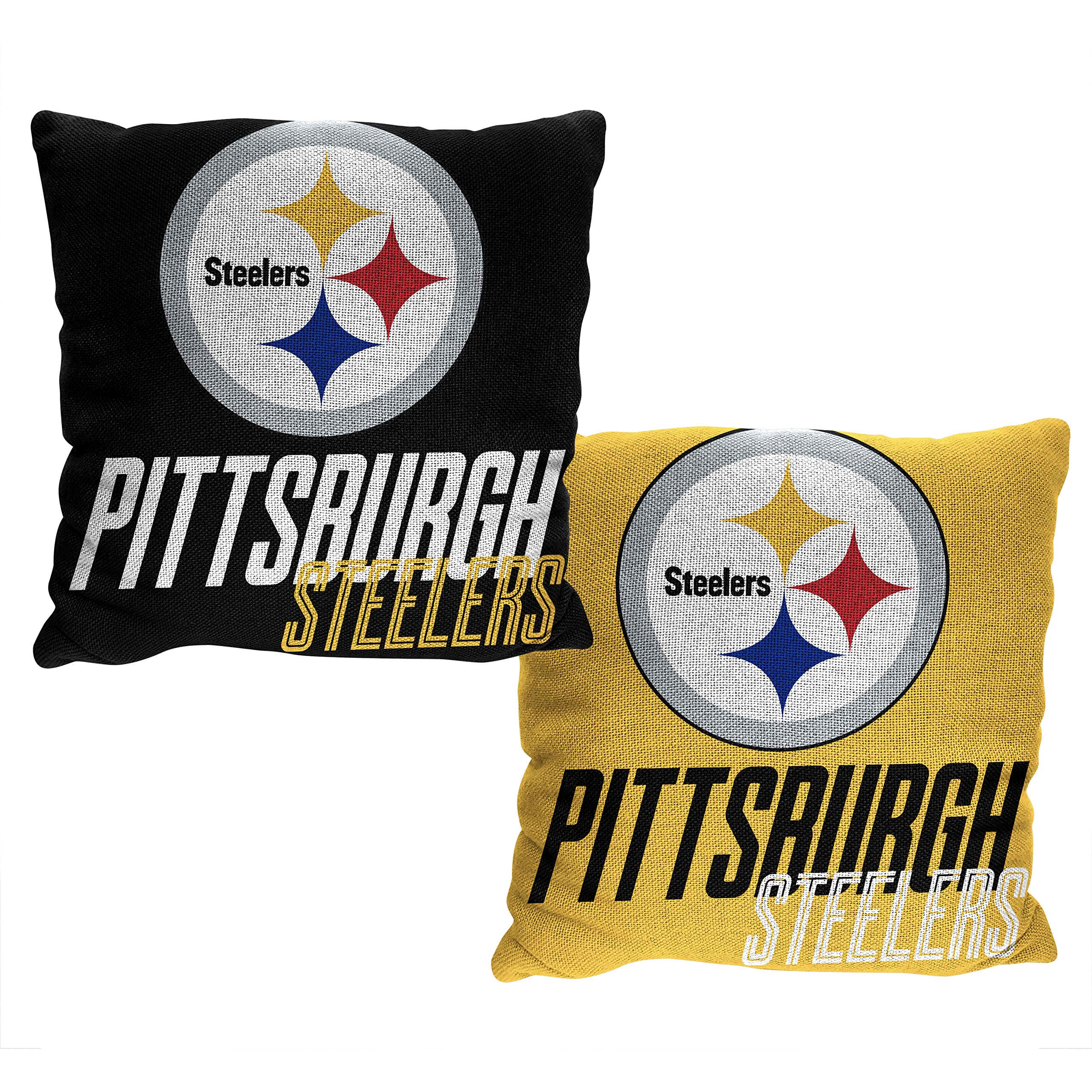 Pittsburgh Steelers NFL Jacquard Throw Pillow 20x20 Inches - Double Sided Decorative Couch Pillow for Football Fans | Perfect for Game Day Decor, Living Room & Bedroom Accent