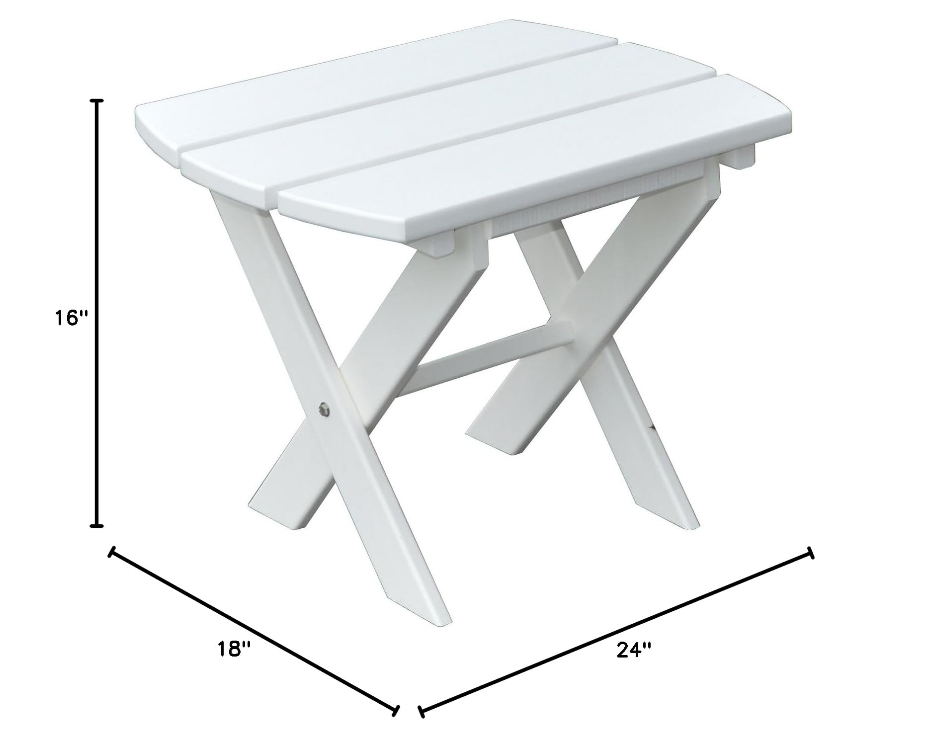 White Poly Folding End Table by Furniture Barn USA - Portable Side Table for Patio, Camping & Small Space Living