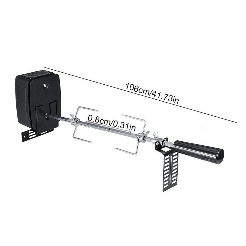 LOYALHEARTDY Stainless Steel BBQ Rotisserie Kit - Automatic Rotating Grill Forks for Roast Pork, Lamb, Chicken - Perfect for Picnics, Barbecues, Campfires & Outdoor Cooking