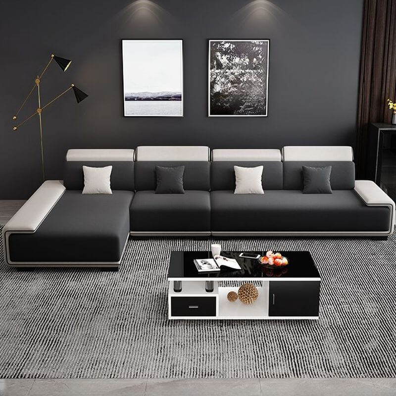 L-Shaped Scratch-Resistant Corner Sectional Sofa in Dove Grey - 3-Piece Left-Facing Armless Design with Chaise | Perfect for Living Room, Family Room & Small Spaces