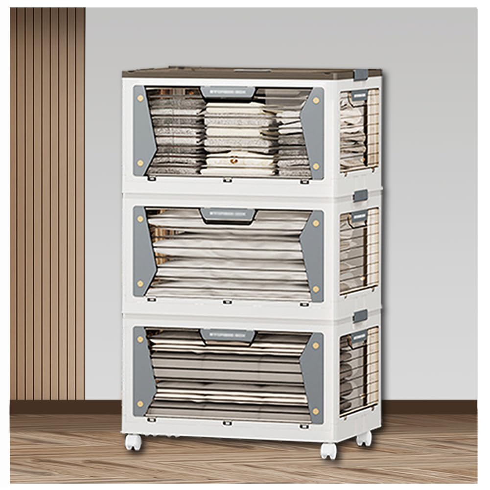 Clear Stackable Plastic Storage Box with Lid - Organizer for Home & Office