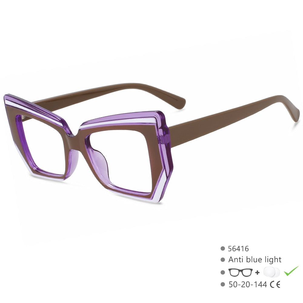 CCspace Women's Full Rim Square TR90 Eyeglasses Frame 56416 - Lightweight & Durable for Work, Reading & Fashion