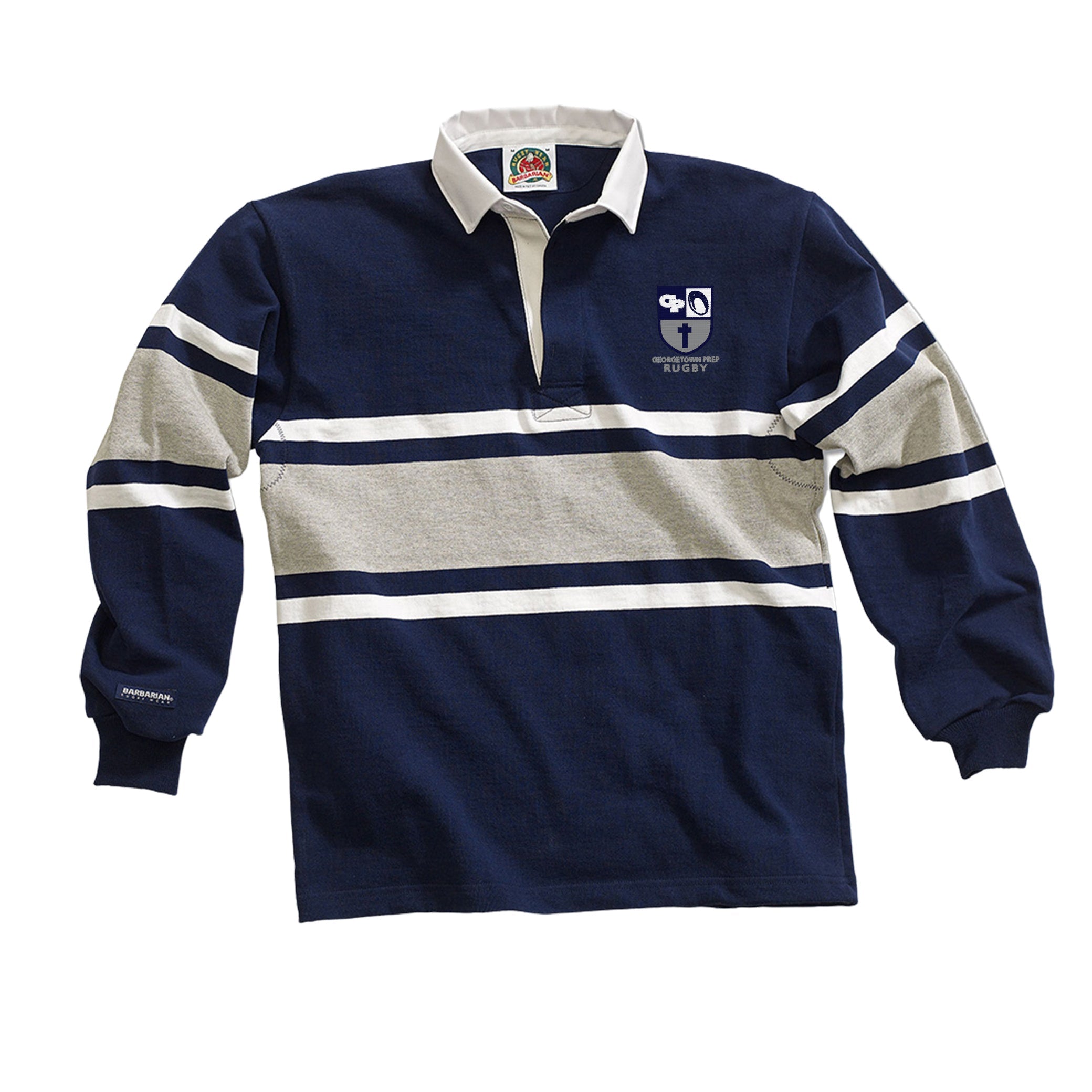 Georgetown Prep Collegiate Stripe Jersey - Premium Cotton Polo Shirt for Men | Comfortable & Stylish School Uniform | Perfect for Sports, Casual Wear & Team Events