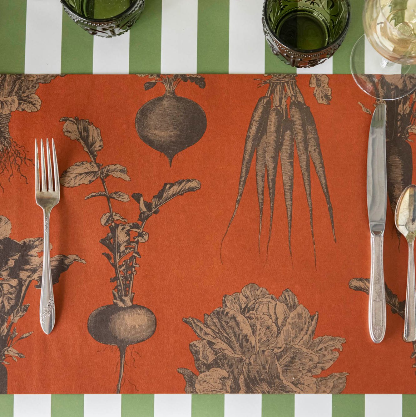 Premium Harvest Vegetable (Persimmon) Placemat Set - Natural Fiber Table Mats for Dining, Kitchen & Holiday Decor - Eco-Friendly Home Decor Accessories