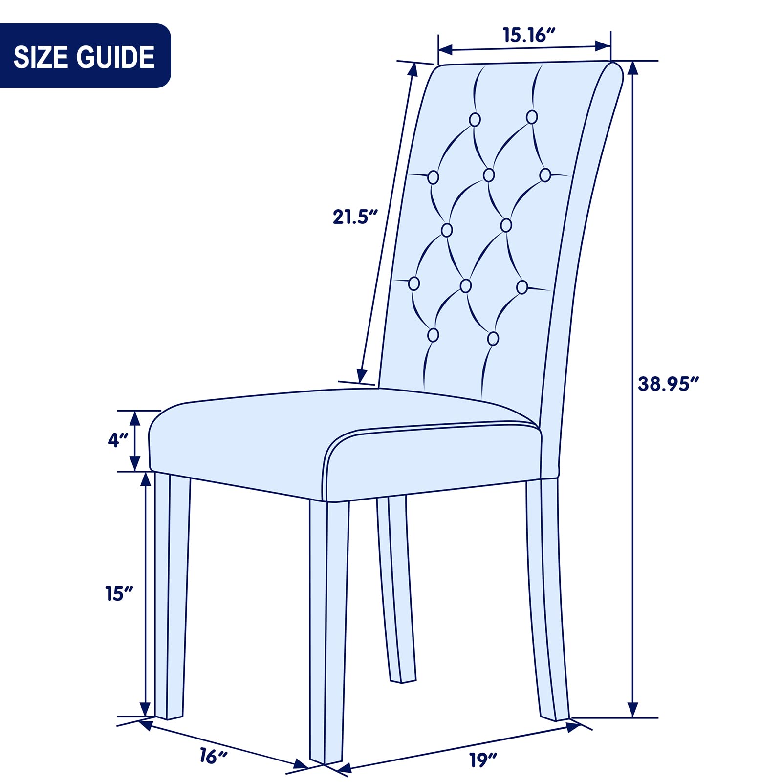 SUBRTEX Set of 2 Upholstered Dining Chairs - Parsons Style with Solid Rubber Wood Legs & Button-Tufted Design for Kitchen, Dining Room & Living Room - Ivory White (Perfect for Family Meals & Entertaining Guests)