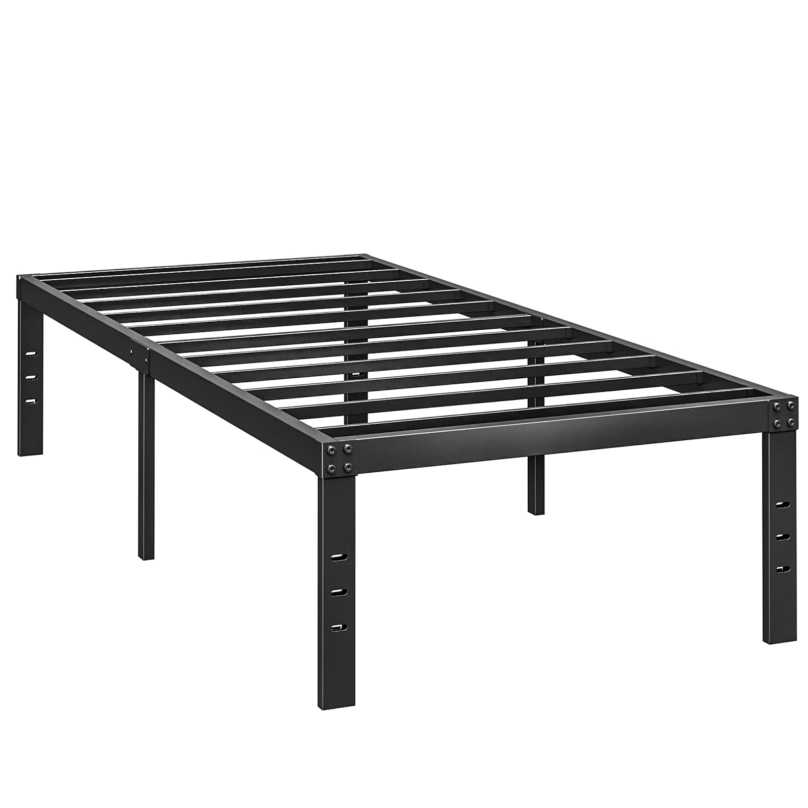 COMASACH 18 Inch Heavy Duty Metal Twin Size Bed Frame - No Box Spring Needed, Under Bed Storage, 2000Lbs Weight Capacity | Sturdy Black Mattress Foundation for Kids, Teens & Guest Rooms (Easy Assembly, Noise-Free Design)
