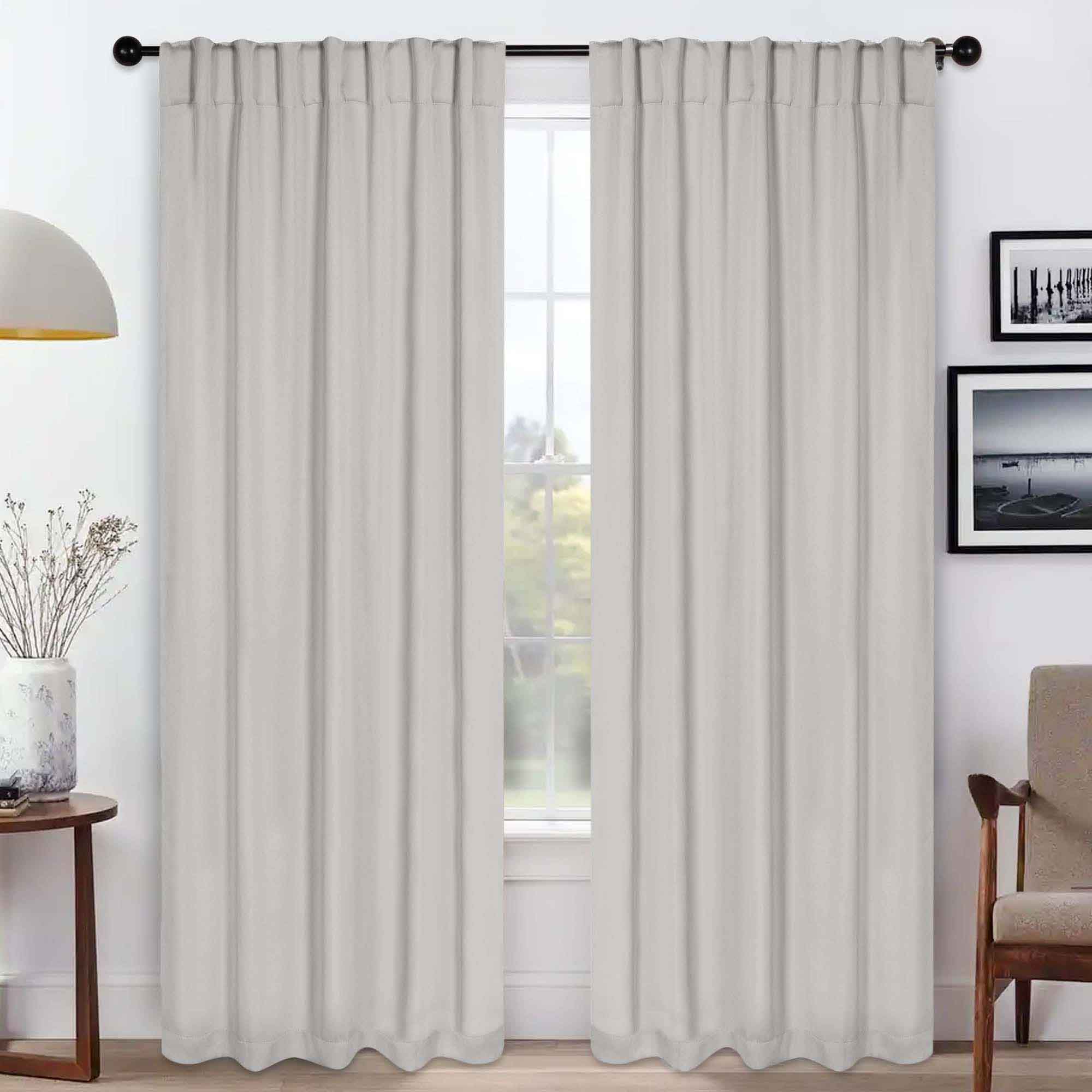 Premium Blackout Curtains for Bedroom - Solid Room Darkening Thermal Insulated Drapes with Back Tabs (Set of 2 Panels) - Perfect for Home Theater, Nursery & Light Sleepers