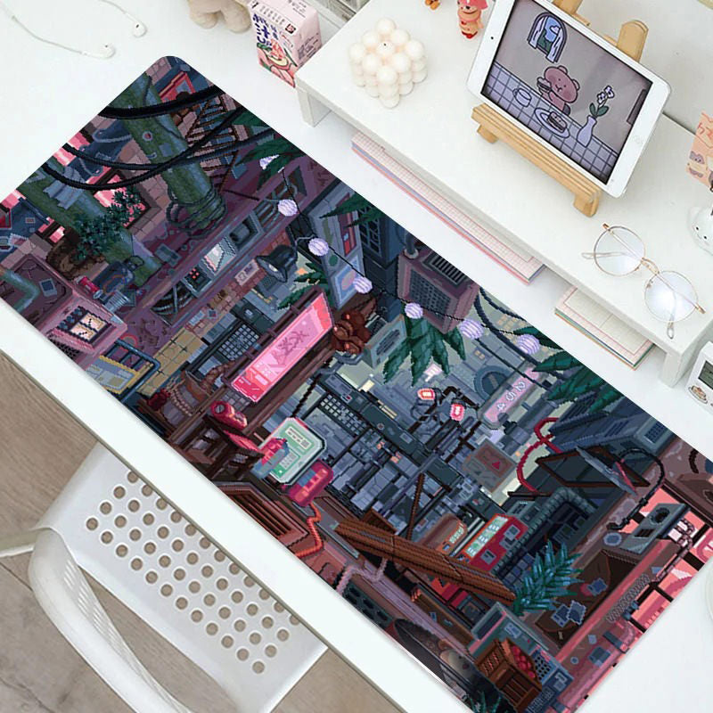 Night Cities Aesthetic Large Mouse Pad - XXL Gaming Mousepad with Non-Slip Rubber Base for PC, Laptop & Office Desk - Perfect for Gamers, Programmers & Graphic Designers