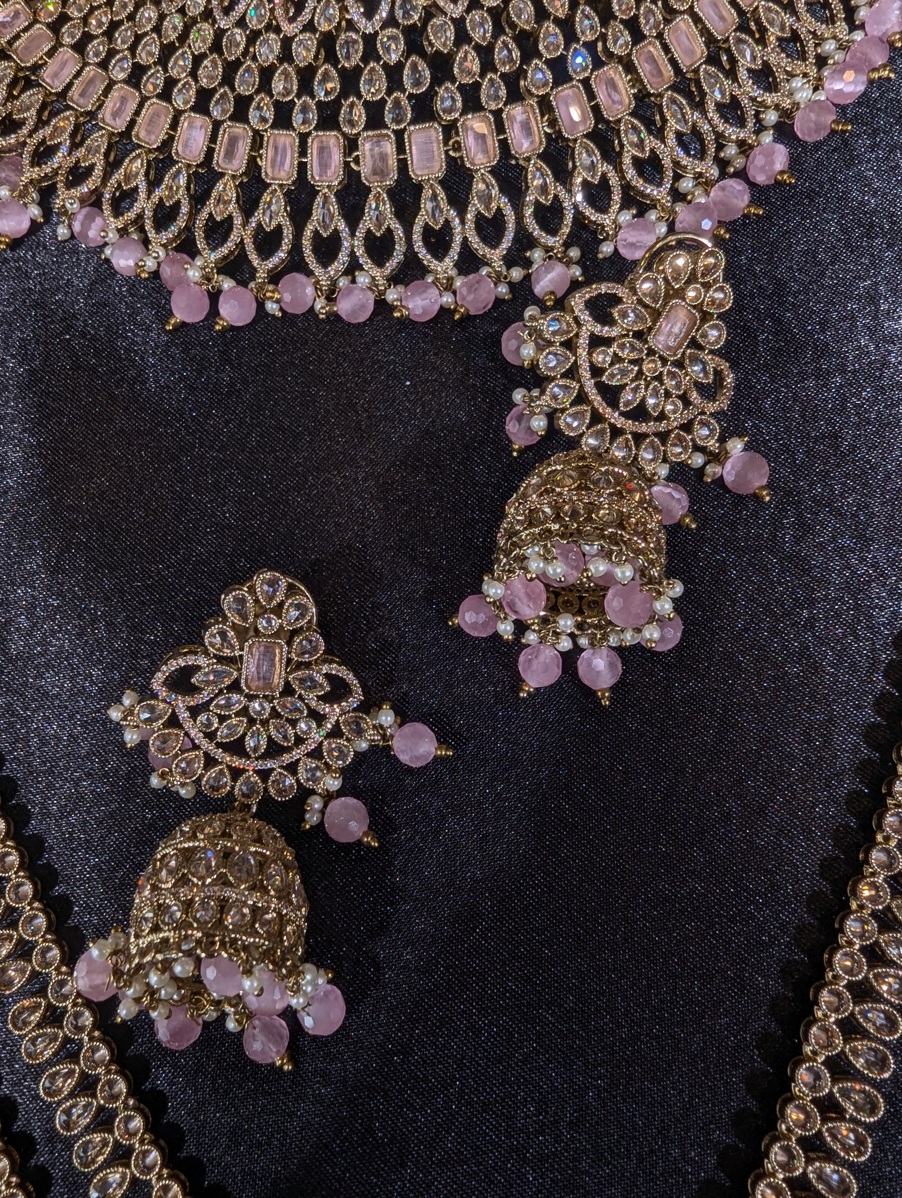Aanya Bridal Polki Jewelry Set - Traditional Indian Kundan Necklace, Earrings & Maang Tikka for Weddings & Special Occasions