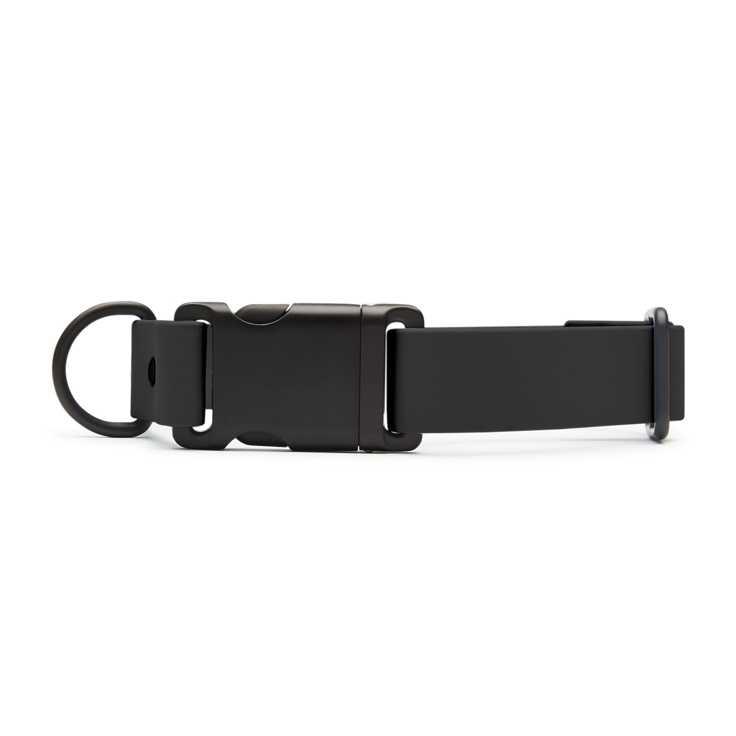 FABLE Signature Dog Collar - Lightweight Waterproof Durable Coated Webbing Collar with Aluminum Buckle - Easy On/Off Adjustable Size for Extra Large Dogs - Perfect for Outdoor Adventures, Hiking & Daily Walks - Black
