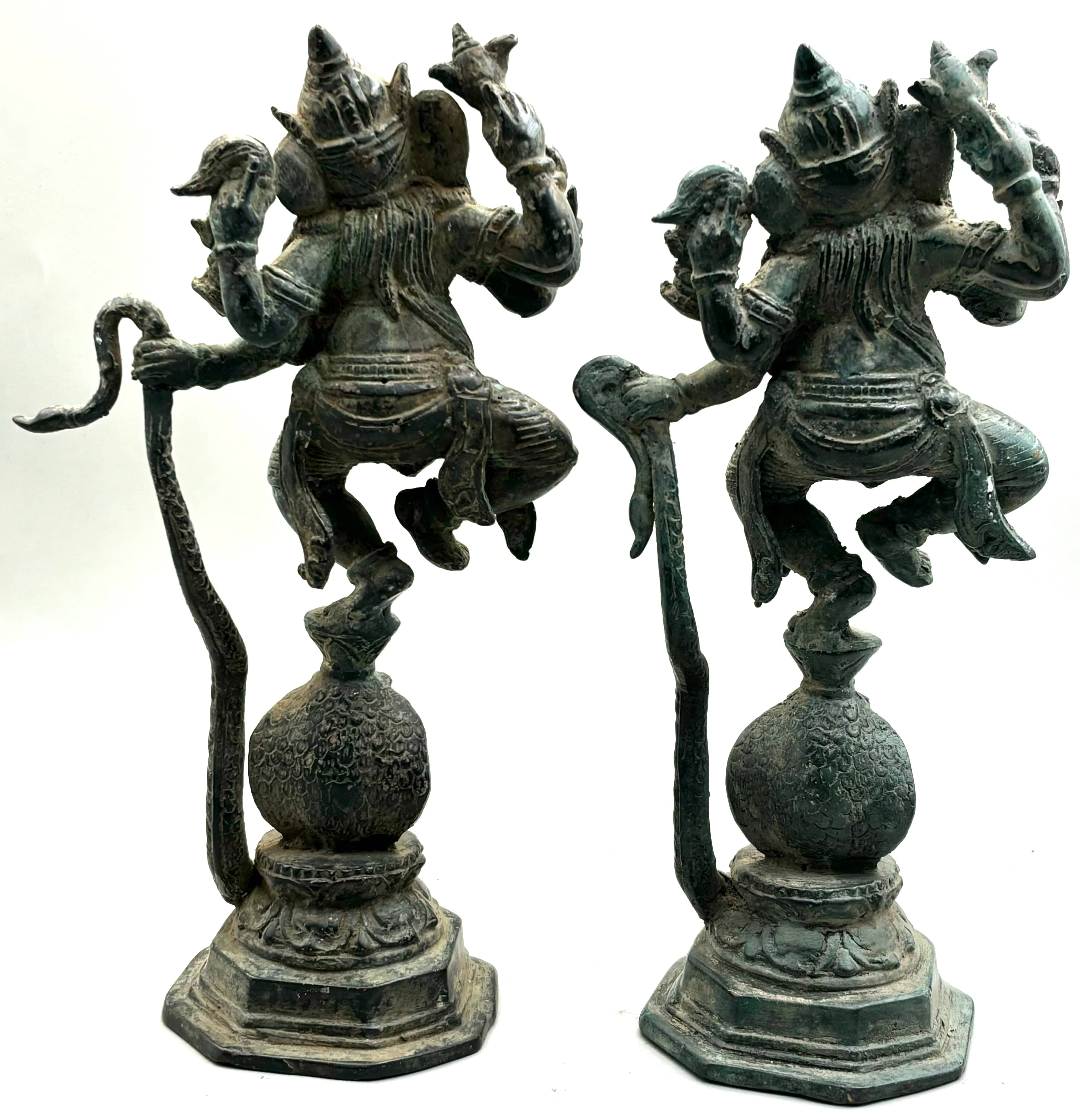 Handcrafted Bronze 6-Armed Elephant Statue - Exquisite Hindu & Buddhist Decor for Home Altar, Meditation Room, or Office Desk