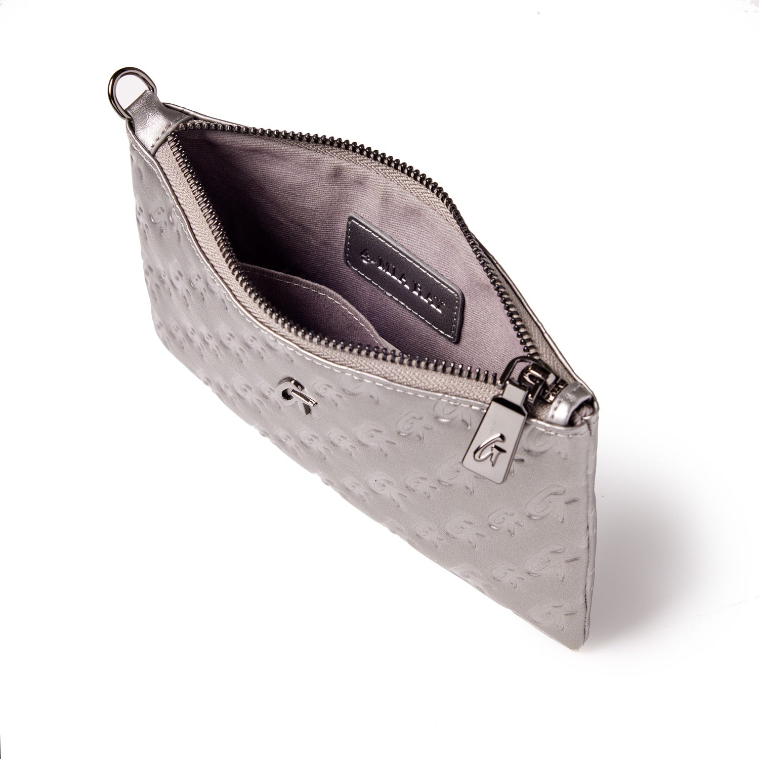 MINI MONOGRAM GUNMETAL WRISTLET PLATINUM - Stylish Women's Small Crossbody Bag for Everyday Use, Travel & Night Out