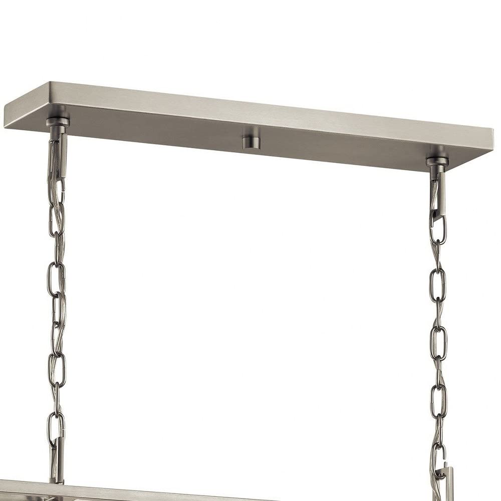 8-Light Traditional Candle Style Cage Chandelier - Brushed Nickel Finish - Perfect for Kitchen Island, Dining Room, or Farmhouse Decor Lighting