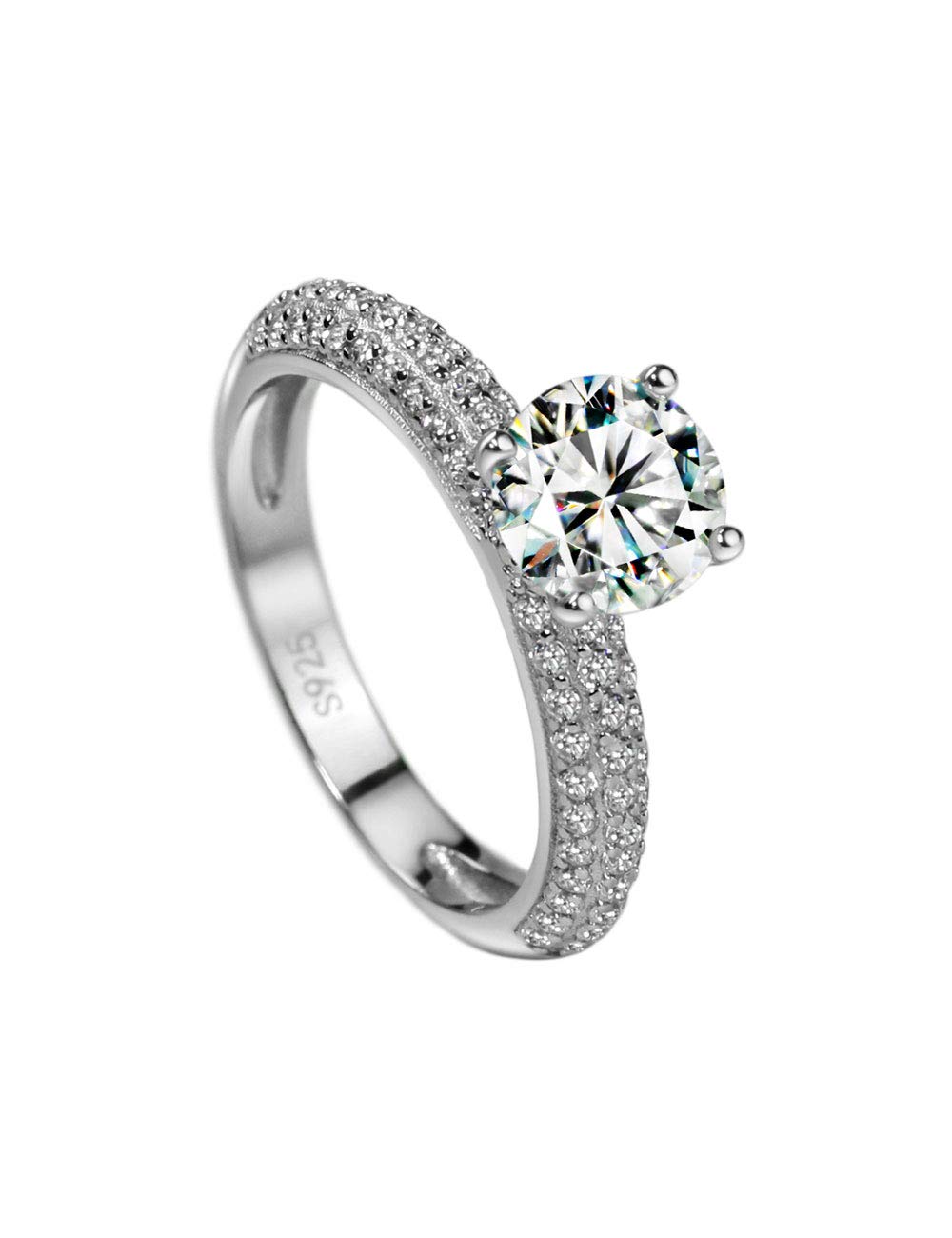 1.0ct Moissanite Engagement Ring & Wedding Band Set for Women - Sterling Silver Bridal Jewelry - Perfect for Proposals, Anniversaries & Special Occasions
