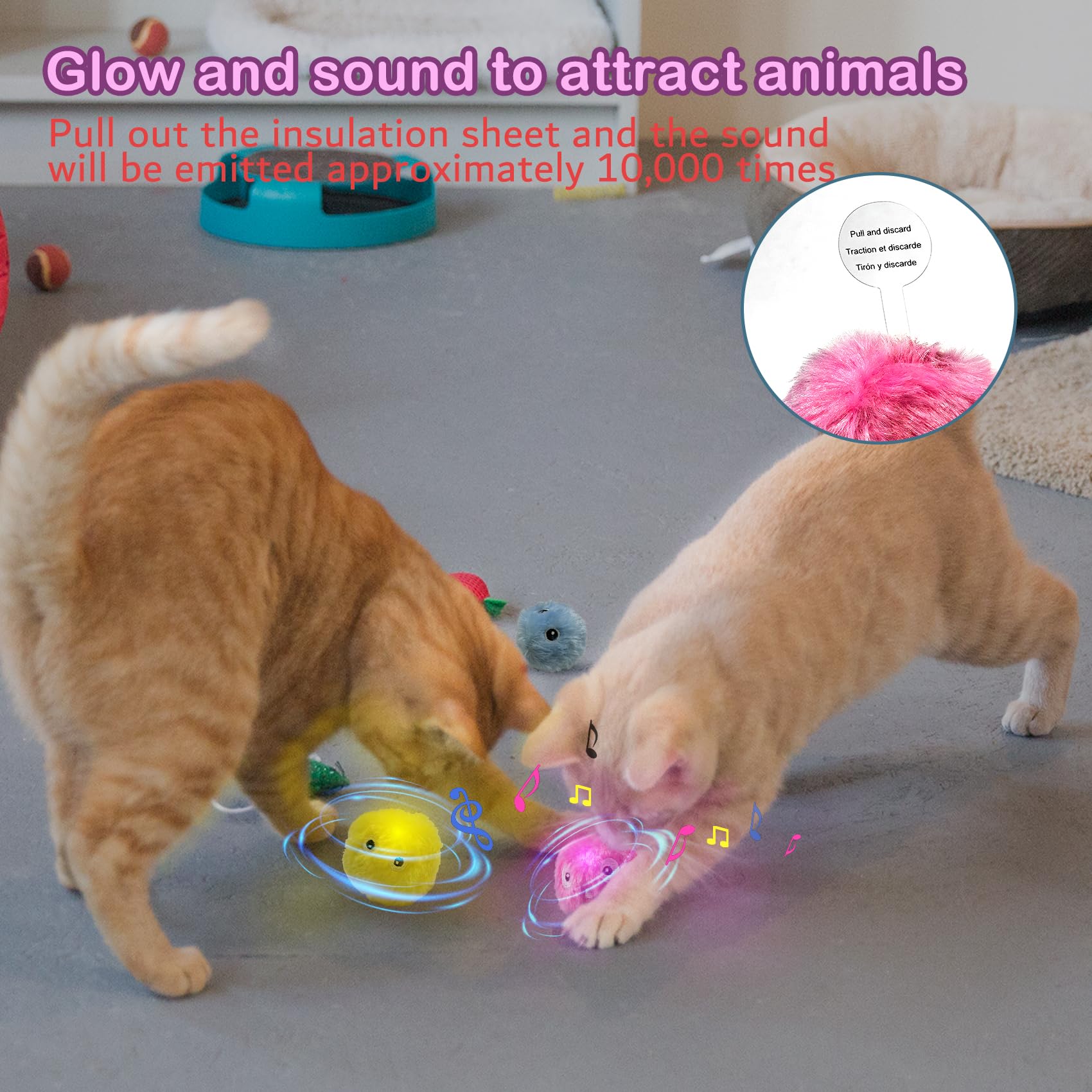 DILISS Interactive Cat Toys with Catnip - 3 Pack Chirping Kicker Balls for Indoor Cats, Promotes Exercise & Play with 3 Lifelike Animal Sounds - Perfect for Playtime, Training & Bonding with Your Kitty