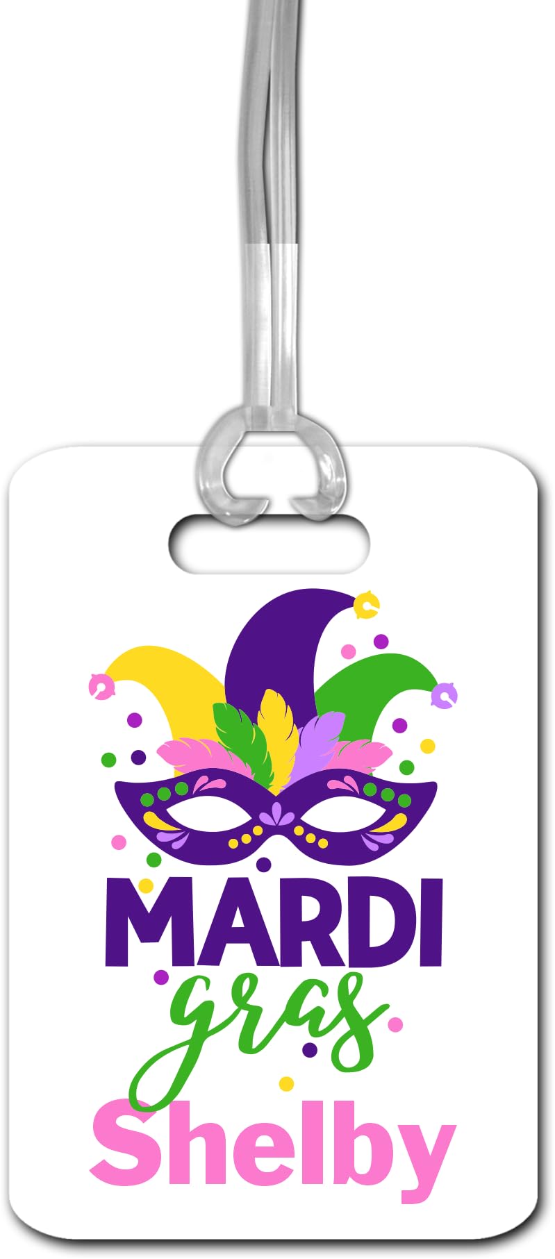 Personalized Mardi Gras Luggage Tag - Custom Suitcase ID with Adjustable Strap | Unique Travel Gift for Vacation, Cruise & Festival | Perfect for Carnival, Air Travel & Lost Baggage Identification