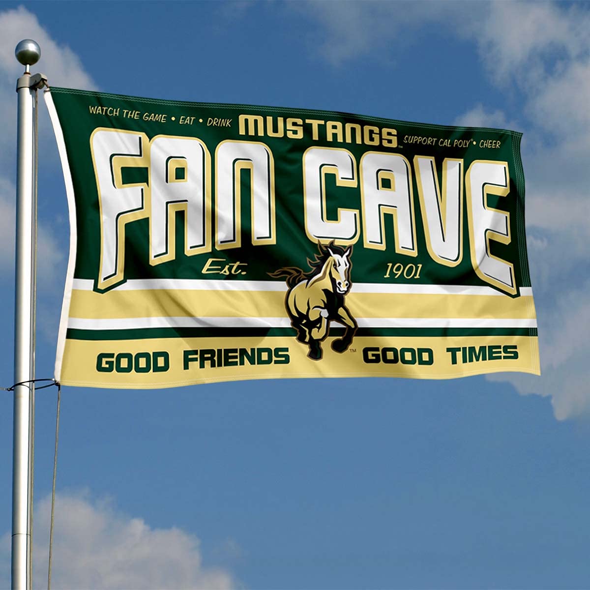 Cal Poly Mustangs NCAA College Sports Fan Banner Flag - Perfect for Man Cave, Game Room, Tailgating & Home Decor
