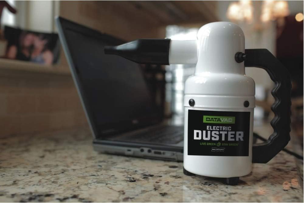 METROVAC Electric Duster - Powerful Corded Computer Cleaner for PC, Keyboard & Electronics | Lightweight Portable Air Blower for Home & Office Use | White
