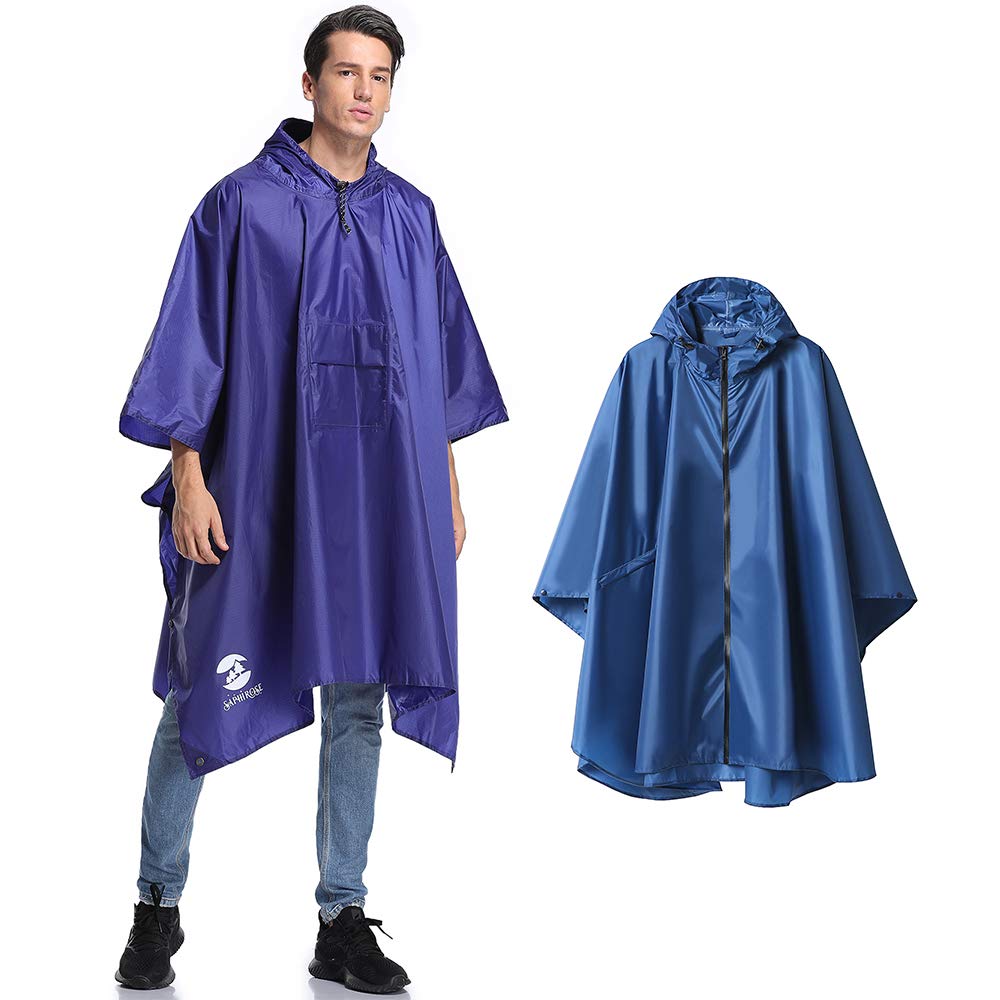 Large & Plus Size Waterproof Hiking Rain Poncho Set - Lightweight Travel Raincoat for Outdoor Adventures, Camping, Hiking & Emergency Preparedness
