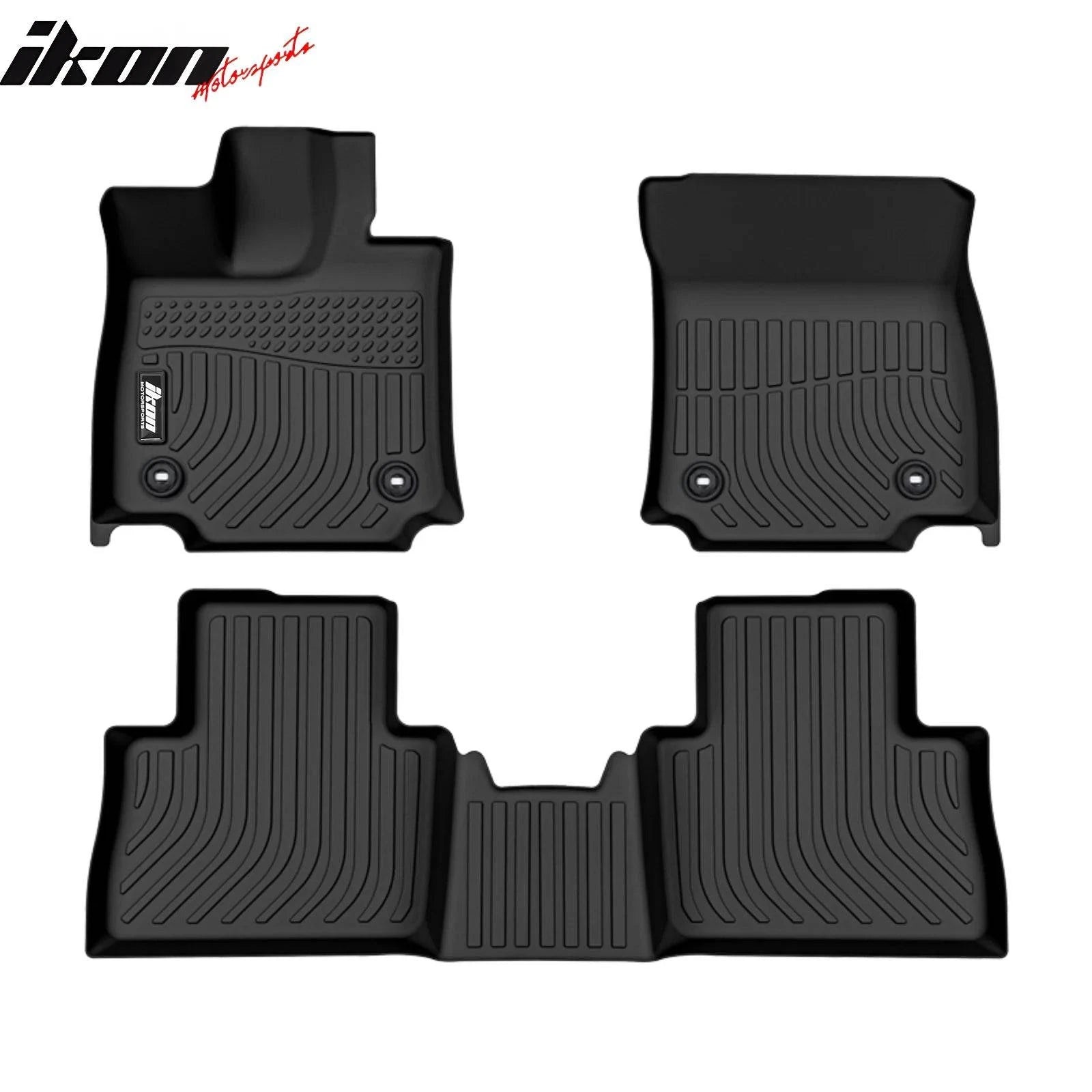 IKON 3D Molded All-Weather Floor Mats for 2022-2025 Lexus NX - Custom Fit Front & Rear Seat Protection - Black TPE Thermo Plastic Elastomer Carpet Liners (3-Piece Set) - Perfect for Daily Commutes, Road Trips, and Off-Road Adventures