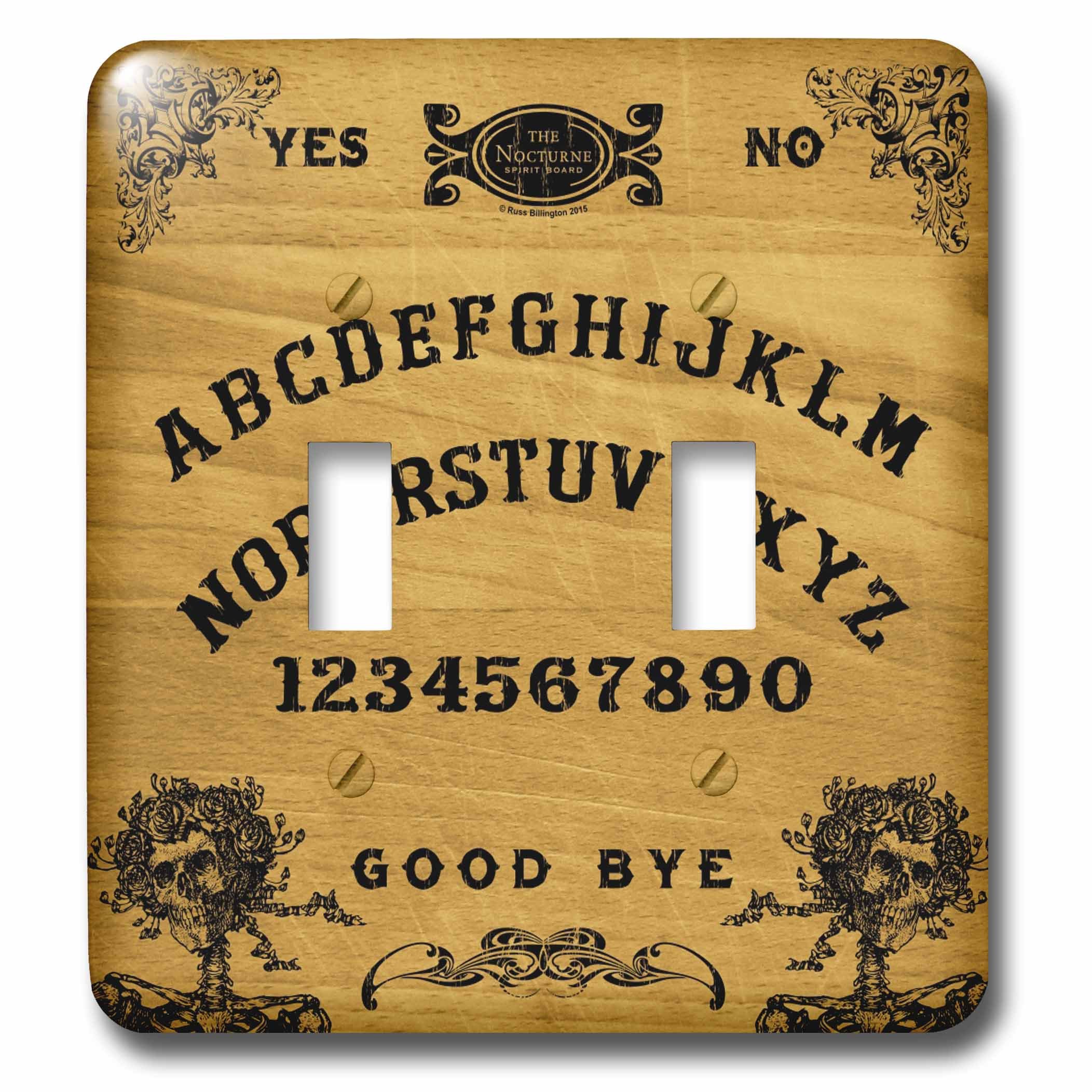 3D Rose LSP_219359_2 Gothic Skull & Rose Garland Traditional Spirit Board Design - Double Toggle Switch for Ouija Board Game, Halloween Decor & Gothic Home Accessories
