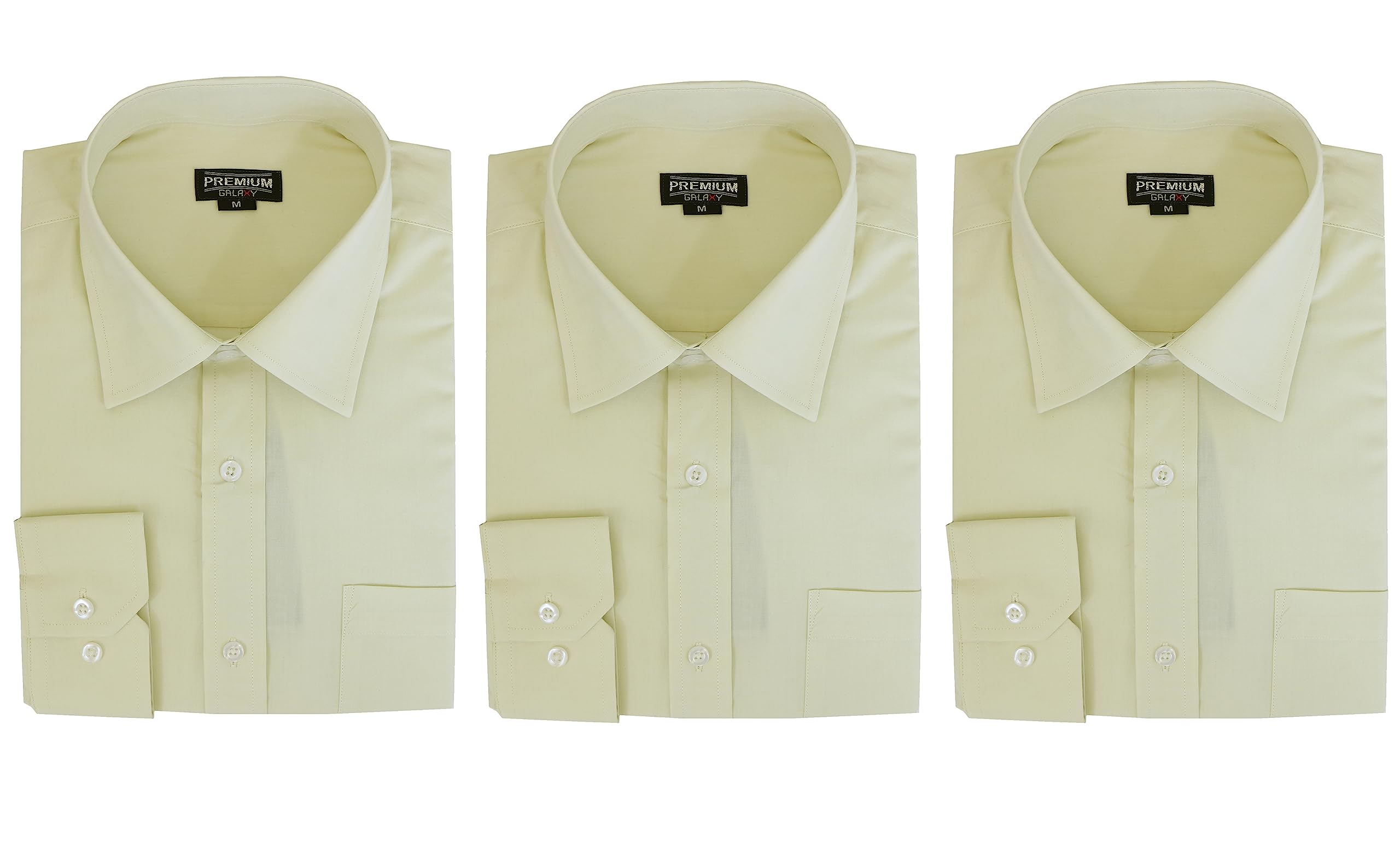 Harvic Boys' 3-Pack Long Sleeve Casual Dress Shirts for School Uniform - Big & Little Boys | Comfortable Cotton Blend for Classroom & Special Occasions