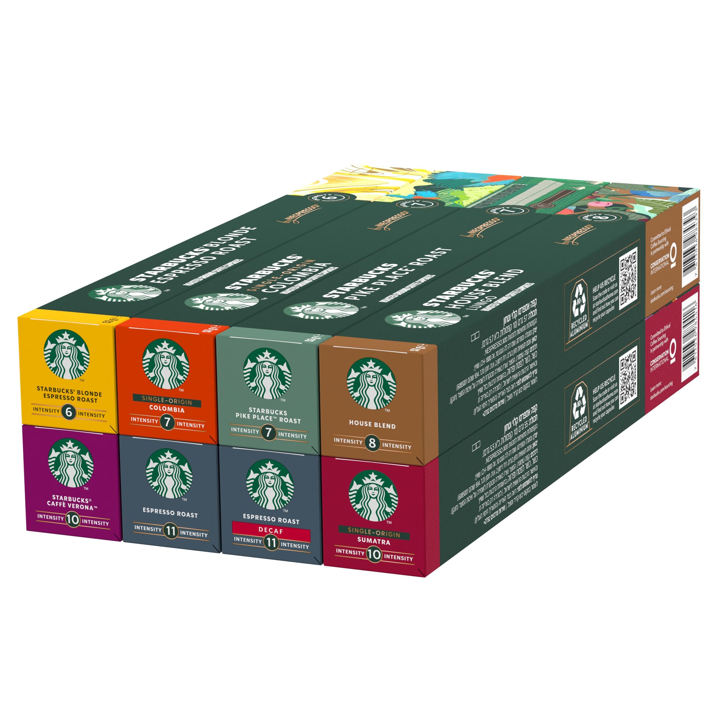 Starbucks Variety Pack 80 Count Nespresso Compatible Coffee Pods for Original Line Machines - Perfect for Home, Office & Gifts