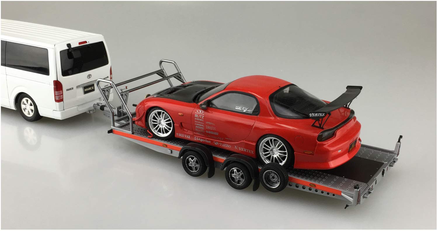 Aoshima Brian James Trailers A4 Transporter 1:24 Scale Diecast Model Car Kit - Perfect for Collectors, Hobbyists & DIY Enthusiasts