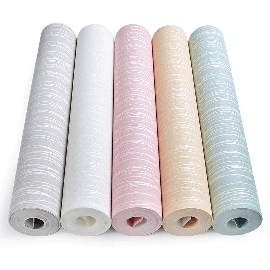 AMAZWI Non-Woven Wallpaper - Solid Gray Simple Striped Design for Bedroom & Living Room Walls | Easy Peel & Stick Installation | Perfect for Home Decor & Accent Walls