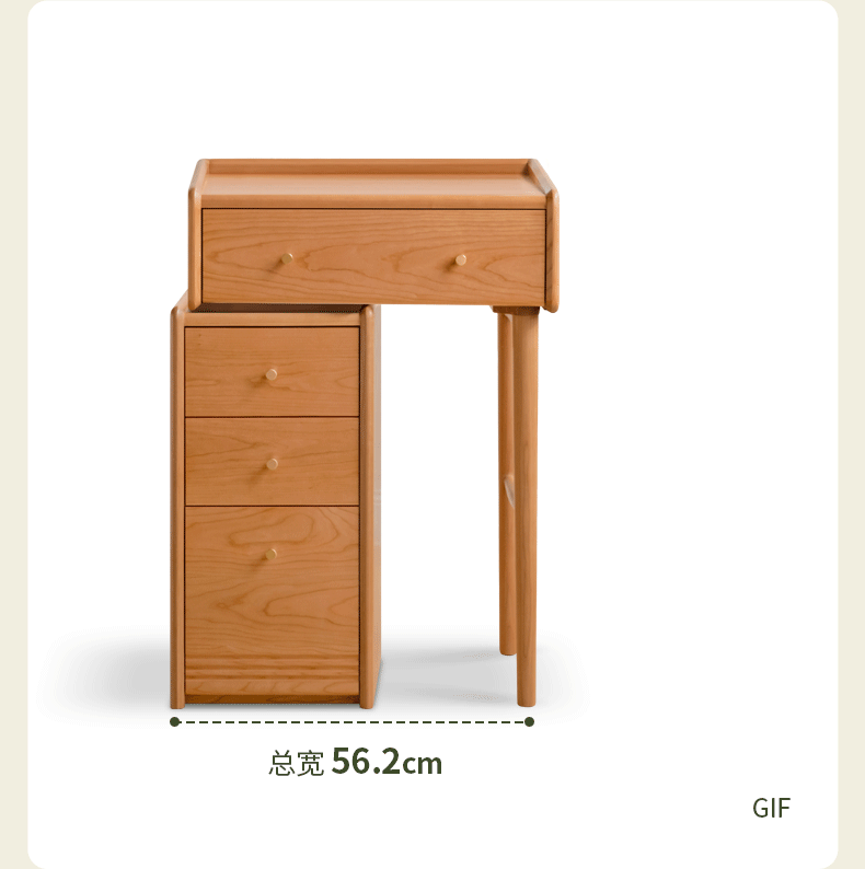 Solid Cherry Wood Dressing Table with Mirror & Drawers - Elegant Vanity Desk for Bedroom Makeup & Jewelry Storage | Perfect for Master Bedroom, Guest Room & Boudoir Decor