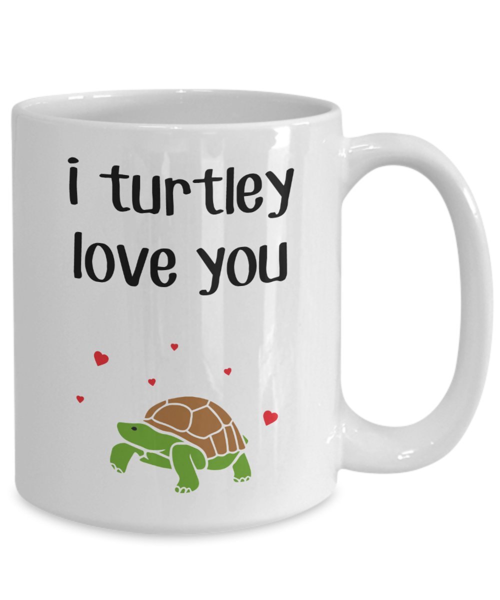 I Turtley Love You Turtle Coffee Mug – Funny Tea & Hot Cocoa Cup – Novelty Birthday Christmas Anniversary Gag Gift Idea – Perfect for Coffee Lovers, Tea Drinkers & Hot Chocolate Fans