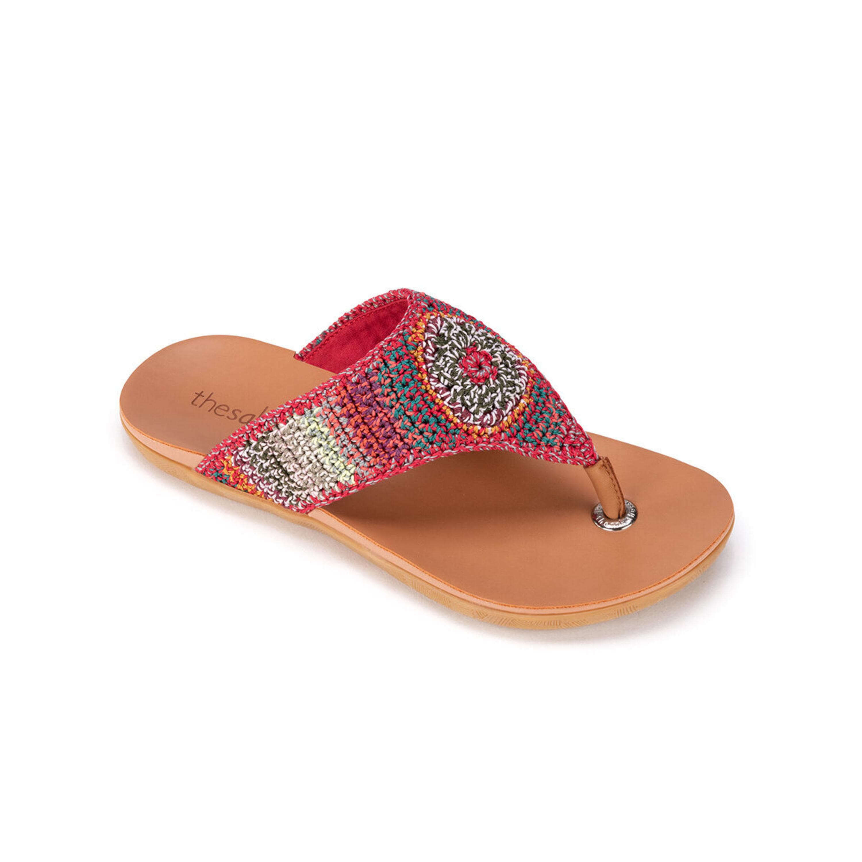 Hand Crochet Shana Sandal with Sunset Stripe Design - Comfortable Bohemian Beach Sandals for Women | Perfect for Summer Vacations, Beach Walks and Music Festivals