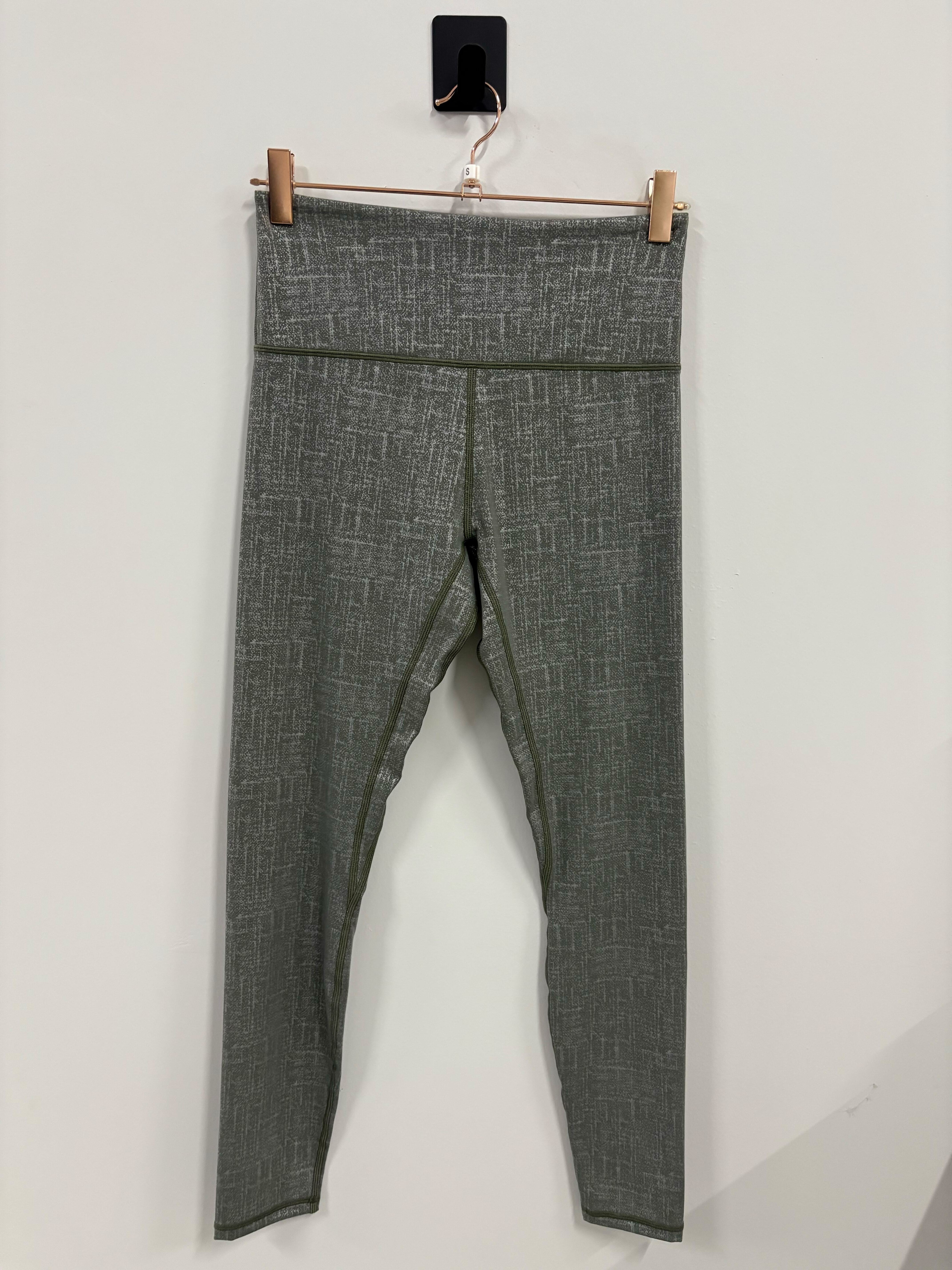 Empowered Leggings for Women - High Waisted Yoga Pants, Green & Silver, Size Small - Perfect for Yoga, Gym Workouts & Running