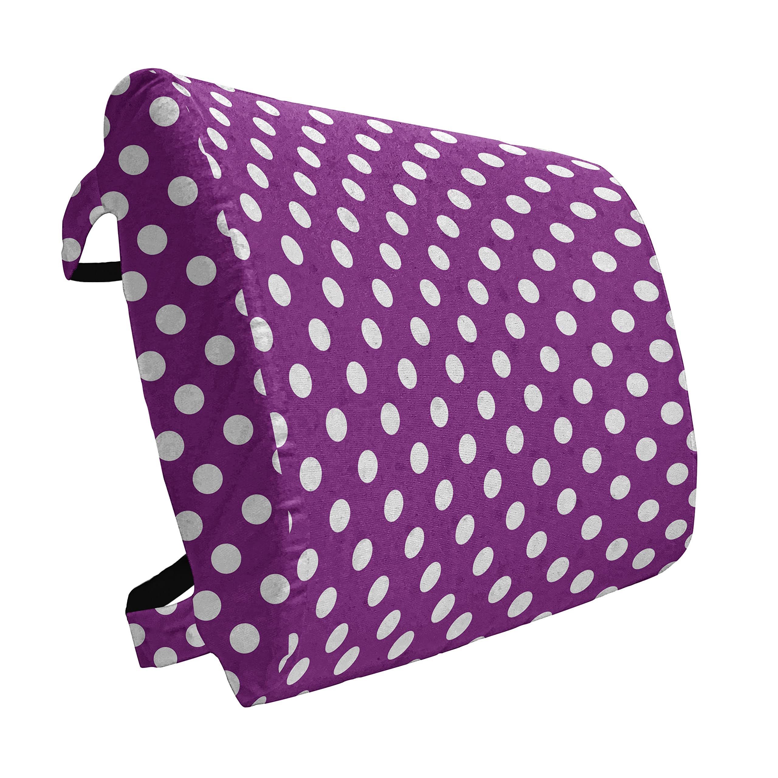 Ambesonne Purple Lumbar Support Pillow with White Polka Dots - High Density Foam Back Cushion for Office Chair & Car Seat (14