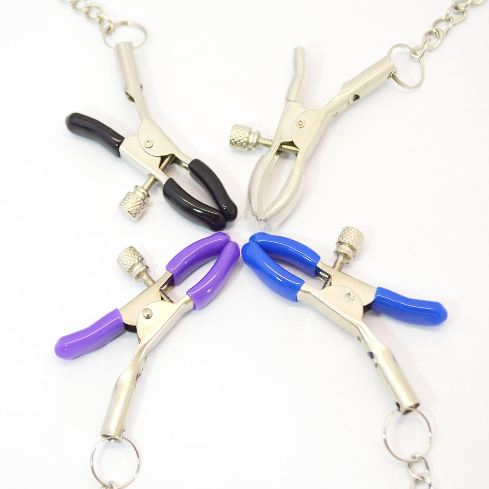 Adjustable Pressure Nipple Clamps - Stainless Steel Non-Piercing Body Jewelry for Women & Men - Sensual Faux Piercing Necklace & Body Chain - Perfect for BDSM, Role Play, and Intimate Accessories