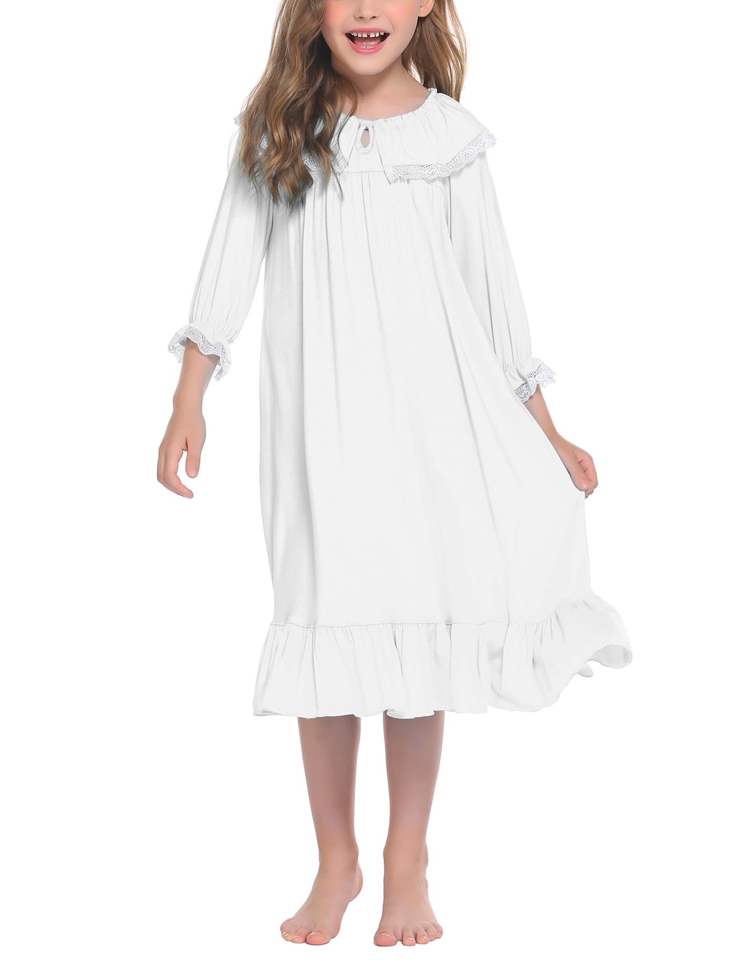 Ekouaer Soft Princess Nightgowns for Girls - Comfortable Sleep Shirt for Kids - Perfect for Bedtime, Sleepovers & Cozy Nights at Home