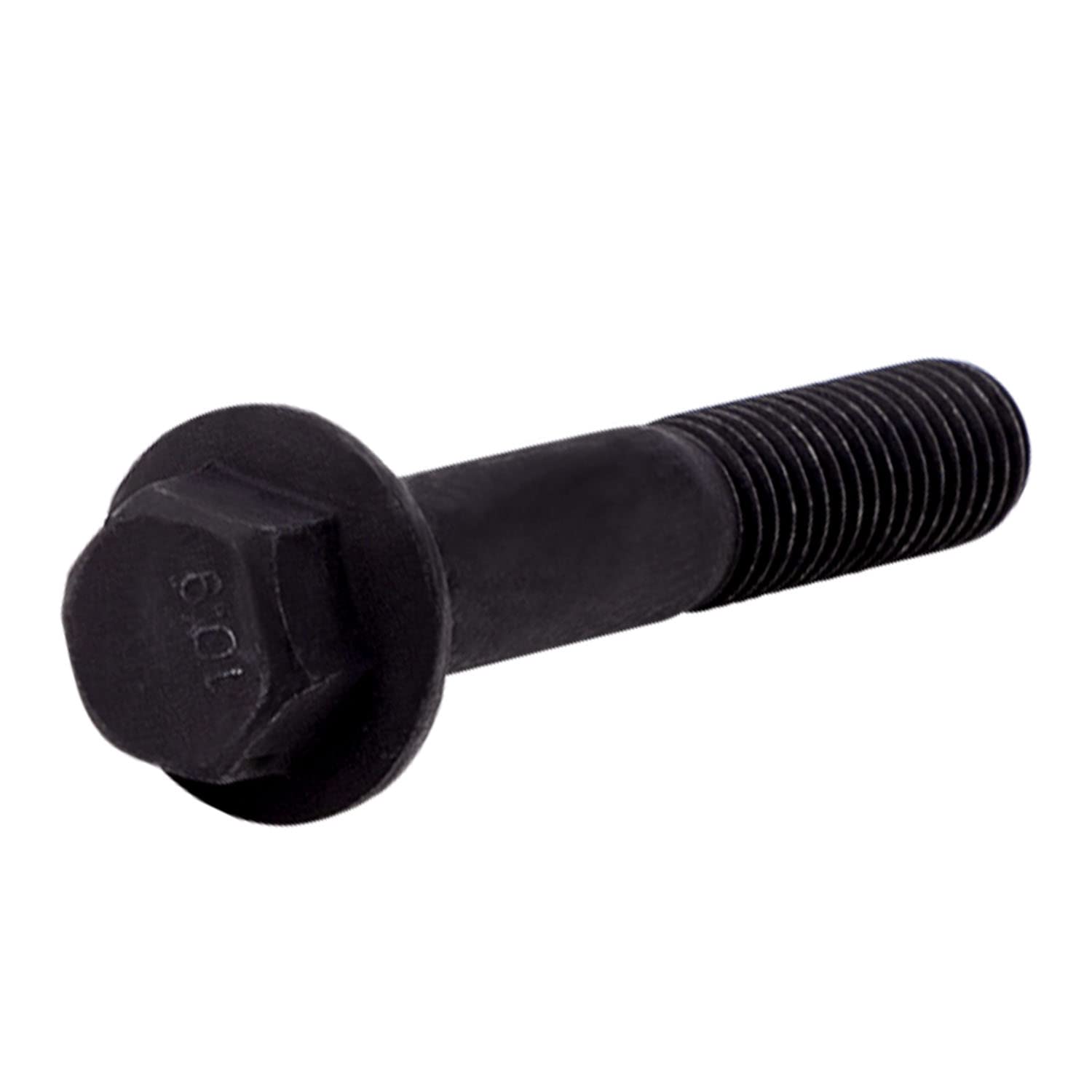 LIONMAX M10 x 60mm Grade 10.9 Carbon Steel Flanged Hex Head Bolts - Black Oxide Finish, Anti-Rust (Pack of 15) - Ideal for Automotive, Machinery & Construction Applications