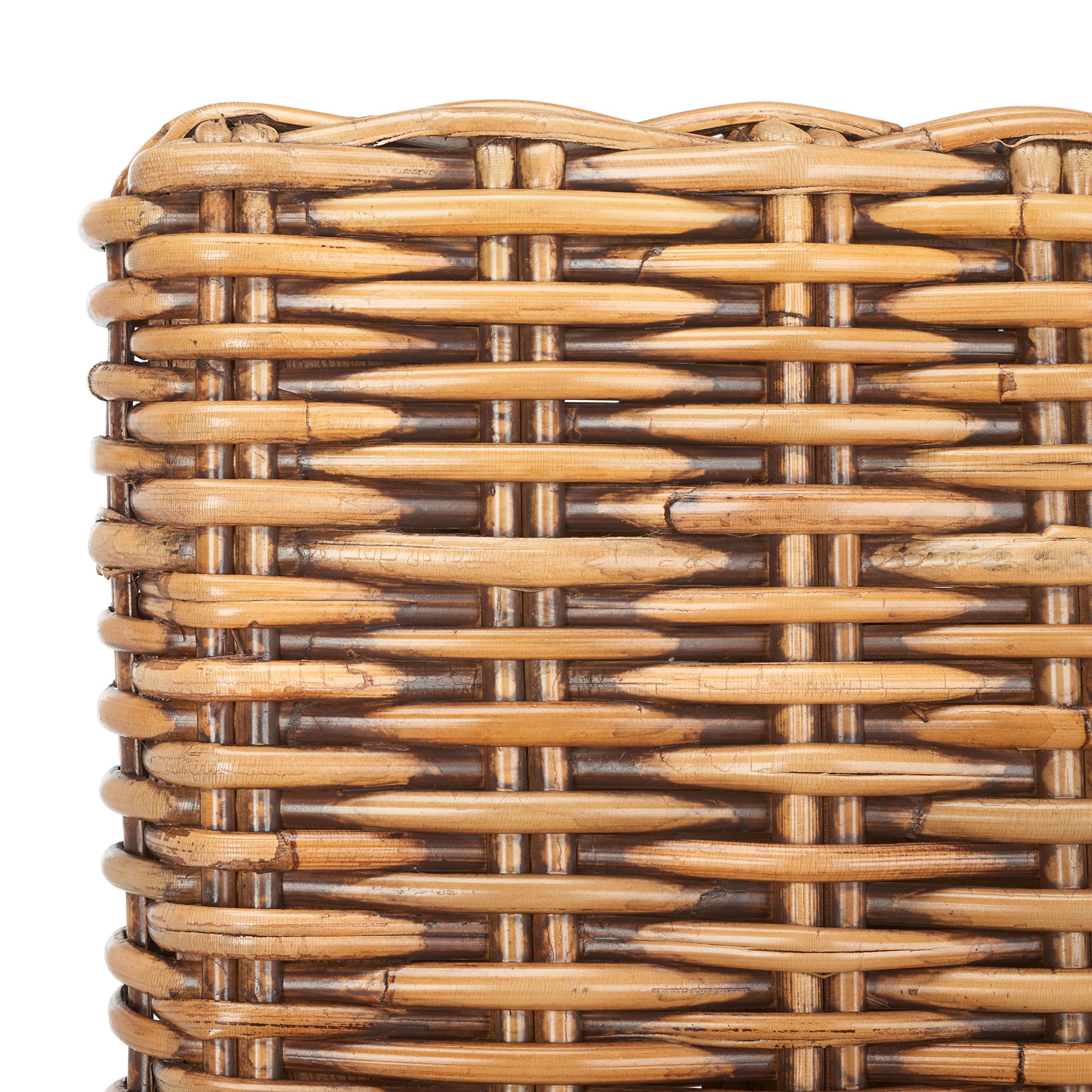 SAFAVIEH Home Tobie Honey Brown Wash Rattan 24-inch Counter Stool - Modern Bar Stool for Kitchen Island, Breakfast Nook & Dining Room Decor