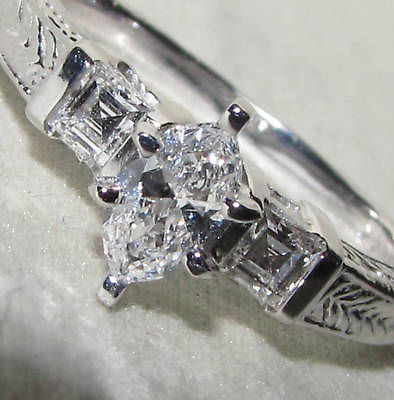 0.56CT Natural Marquise & Ascher Cut Diamond Ring for Women - Elegant Wedding, Engagement, Anniversary Gift - Perfect for Special Occasions & Everyday Luxury