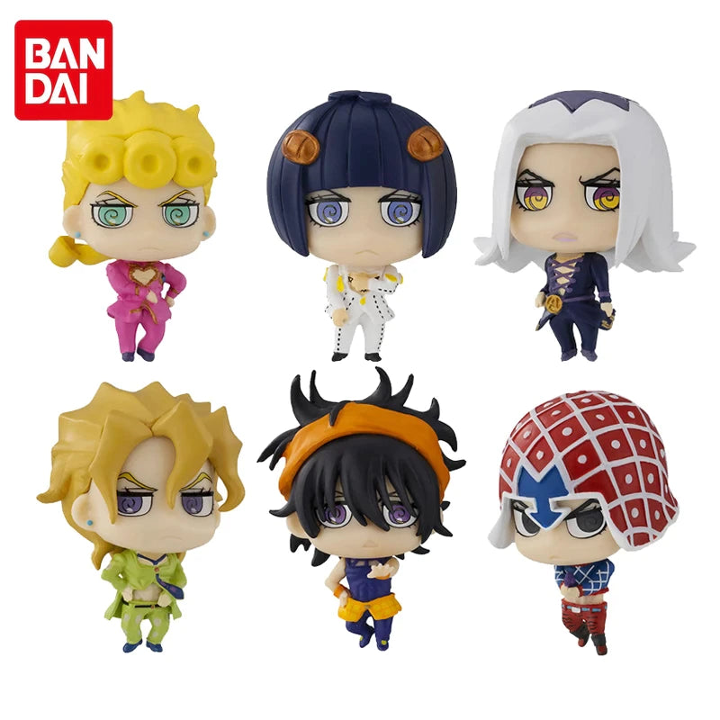 Bandai JoJo's Bizarre Adventure SD Gashapon 01 - 6-Piece Collectible Anime Figure Set for Display & Gift Giving